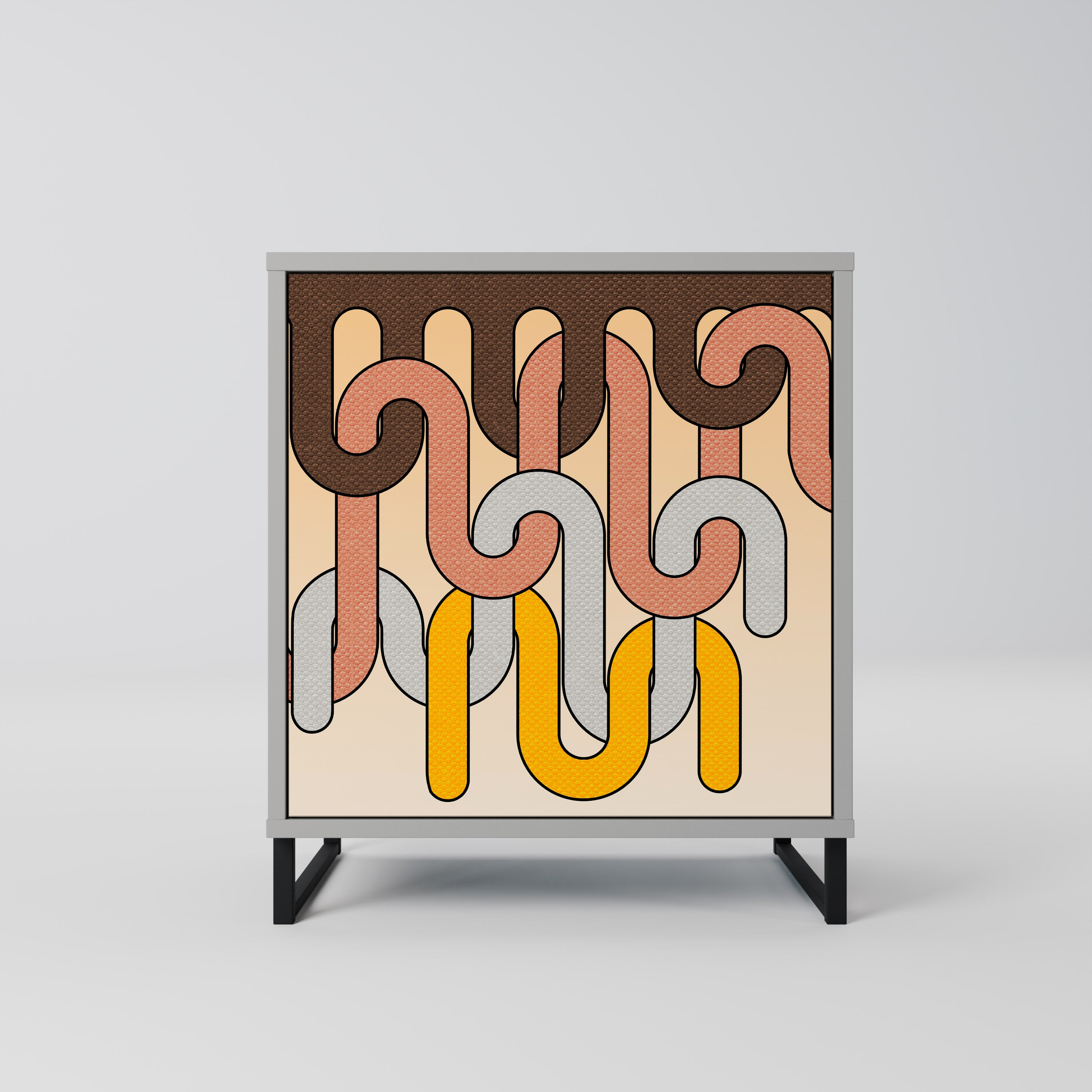 Aparador COLORFUL STRINGS de 1 puerta en acabado gris