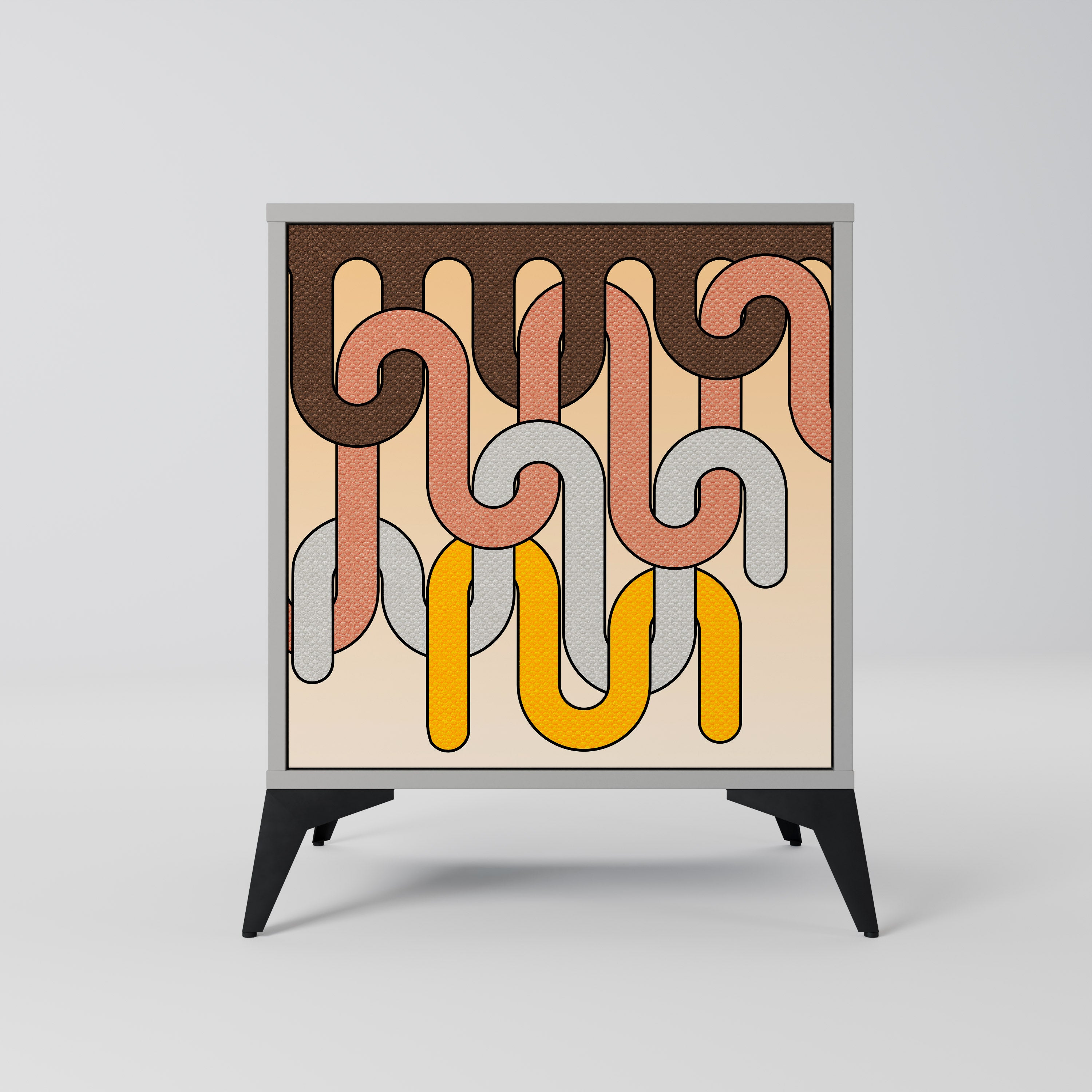 Aparador COLORFUL STRINGS de 1 puerta en acabado gris