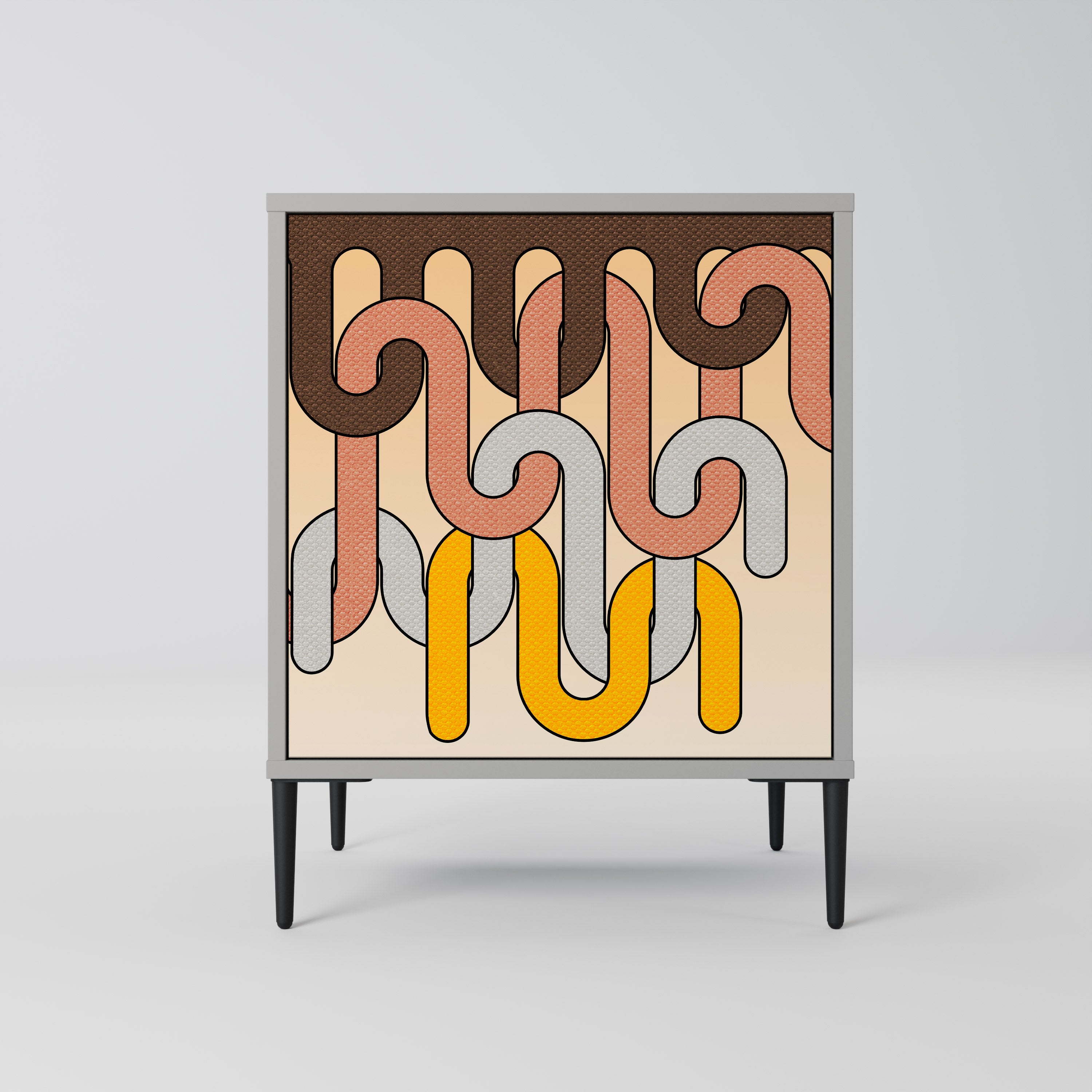 Aparador COLORFUL STRINGS de 1 puerta en acabado gris