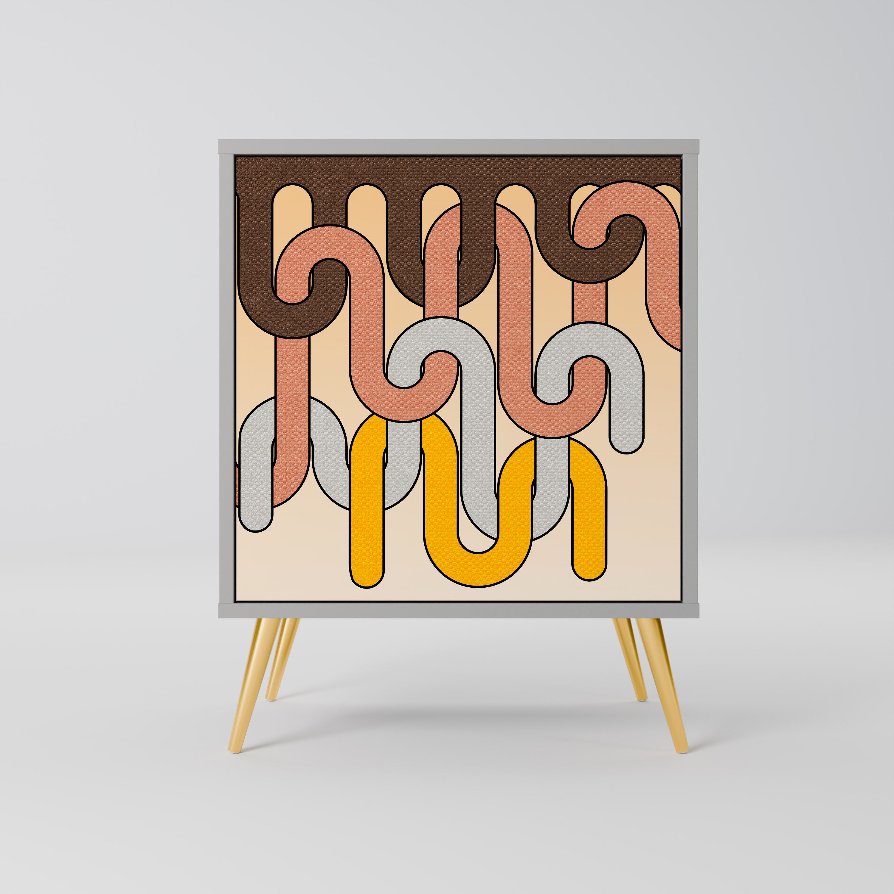 Aparador COLORFUL STRINGS de 1 puerta en acabado gris