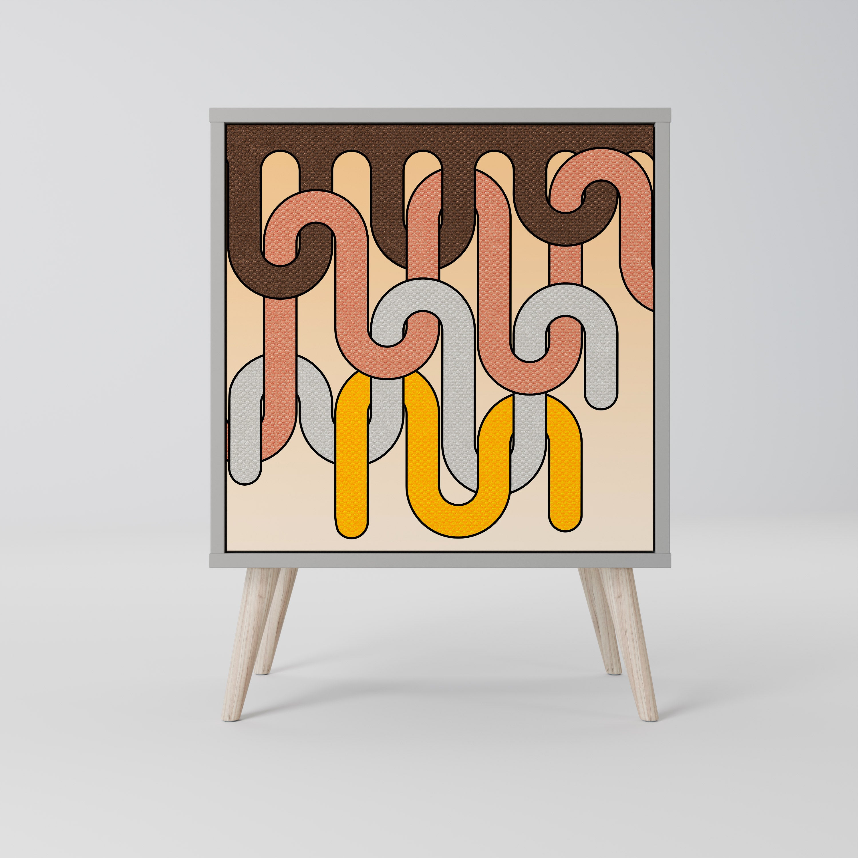 Aparador COLORFUL STRINGS de 1 puerta en acabado gris