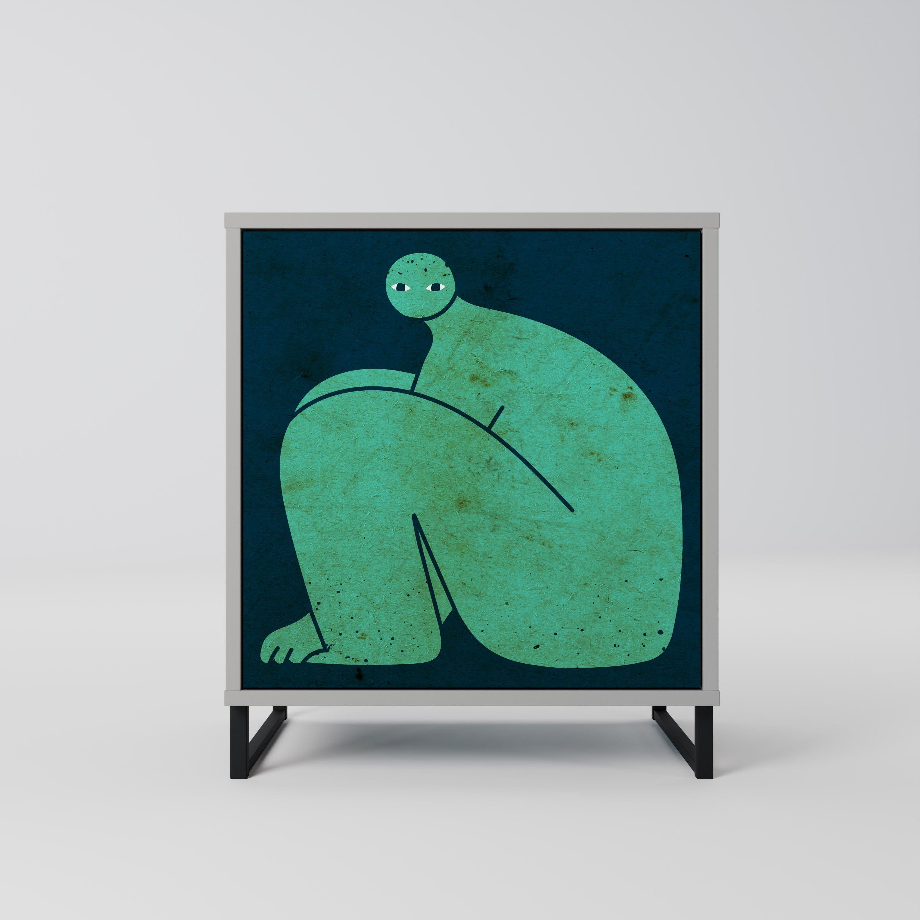 JUNTOS PERO POR SEPARADO Aparador de 1 puerta en acabado gris