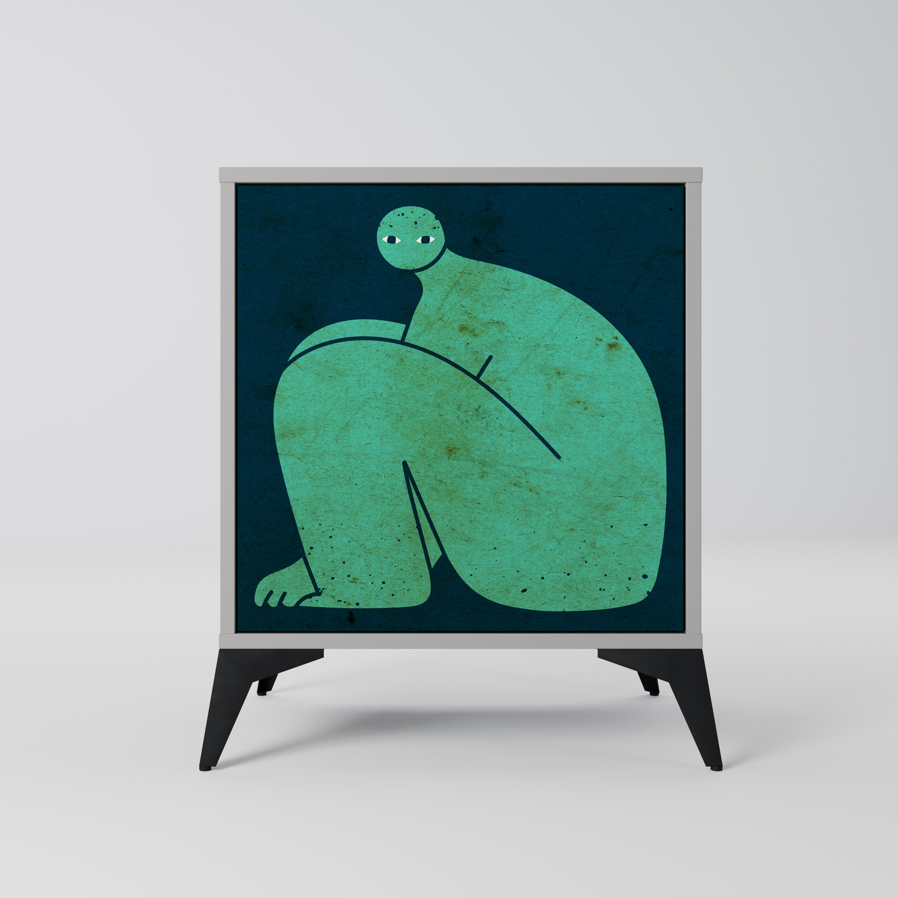 JUNTOS PERO POR SEPARADO Aparador de 1 puerta en acabado gris