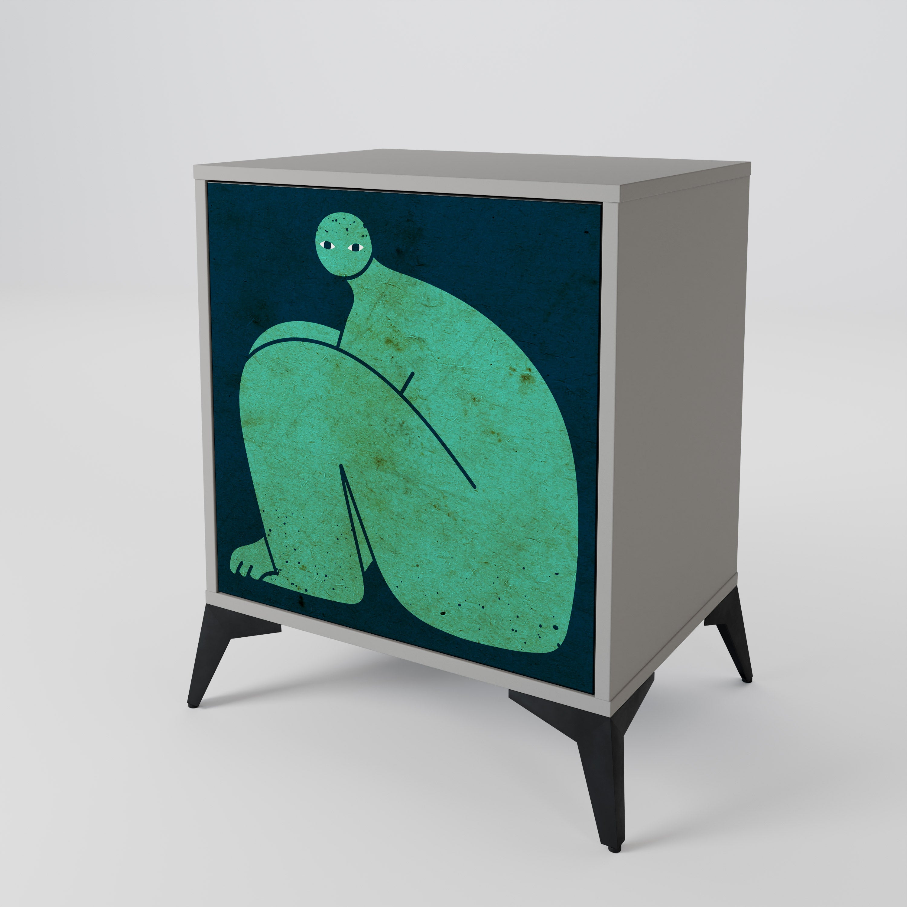 JUNTOS PERO POR SEPARADO Aparador de 1 puerta en acabado gris