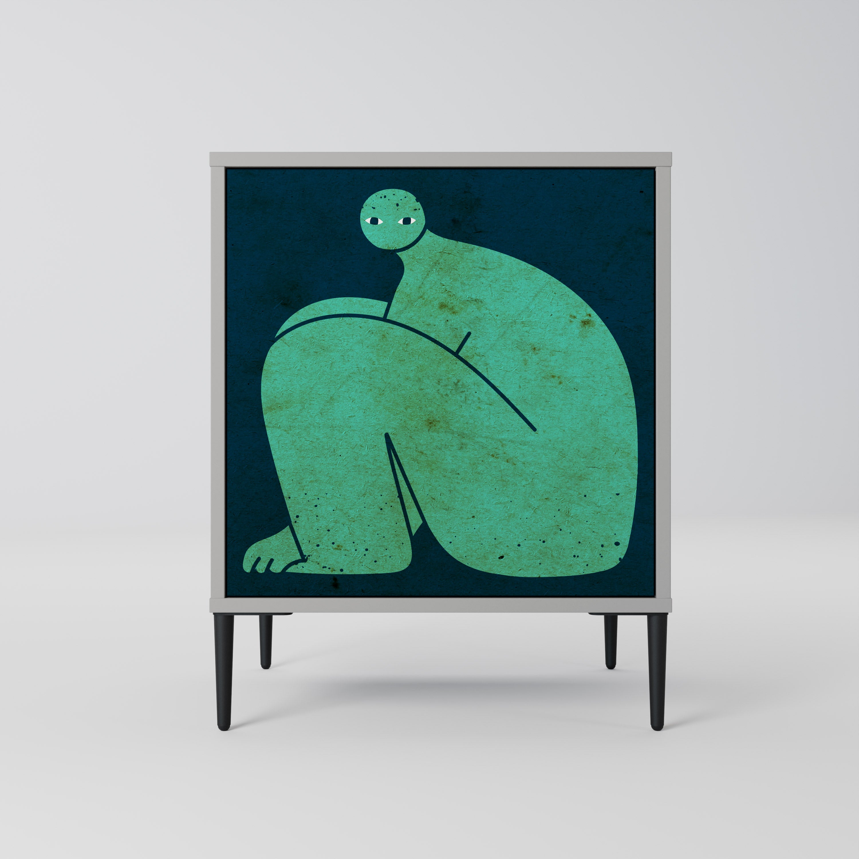 JUNTOS PERO POR SEPARADO Aparador de 1 puerta en acabado gris