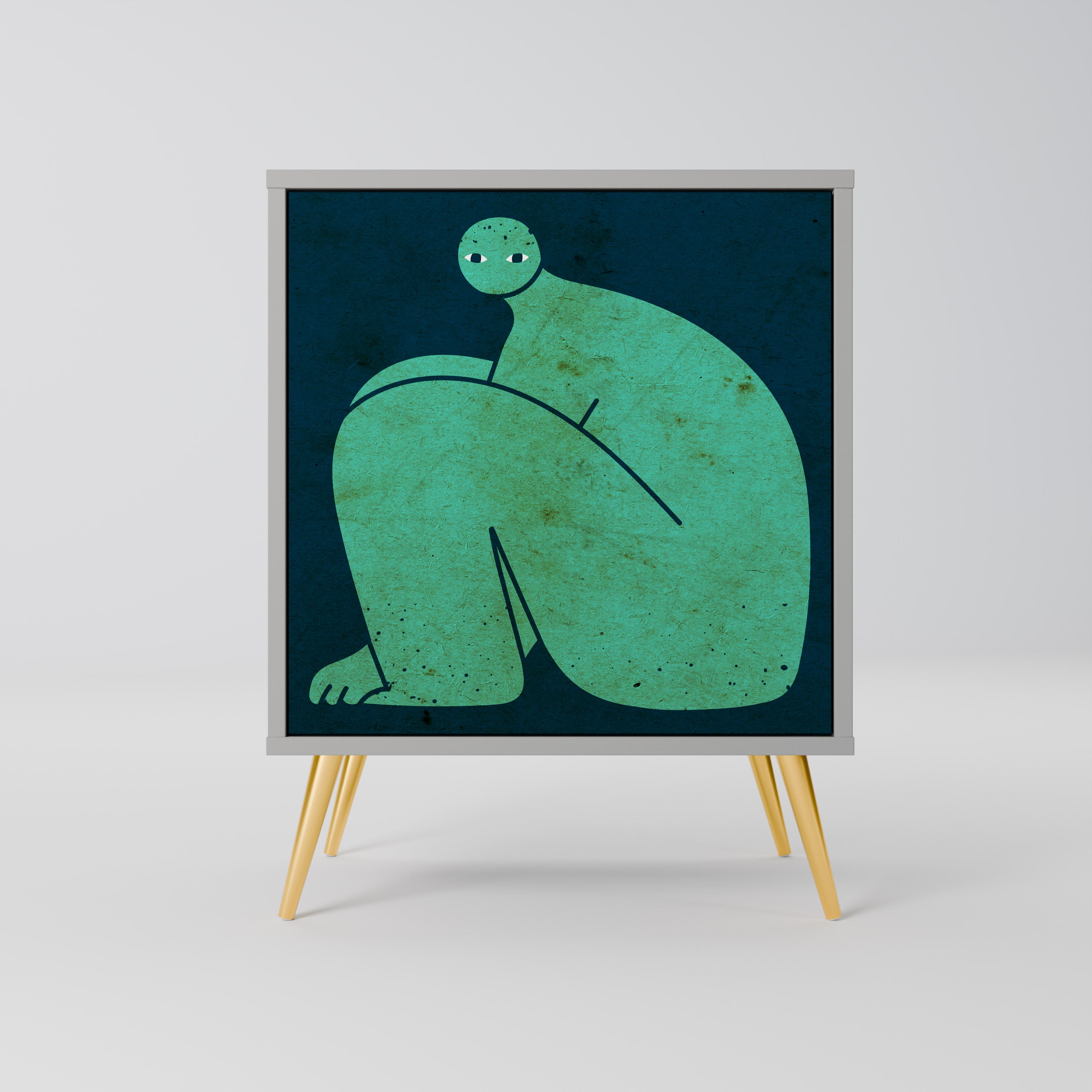 JUNTOS PERO POR SEPARADO Aparador de 1 puerta en acabado gris