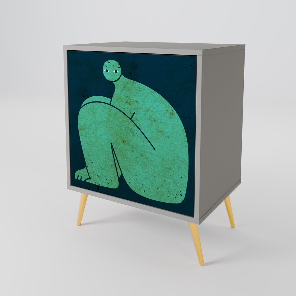 JUNTOS PERO POR SEPARADO Aparador de 1 puerta en acabado gris