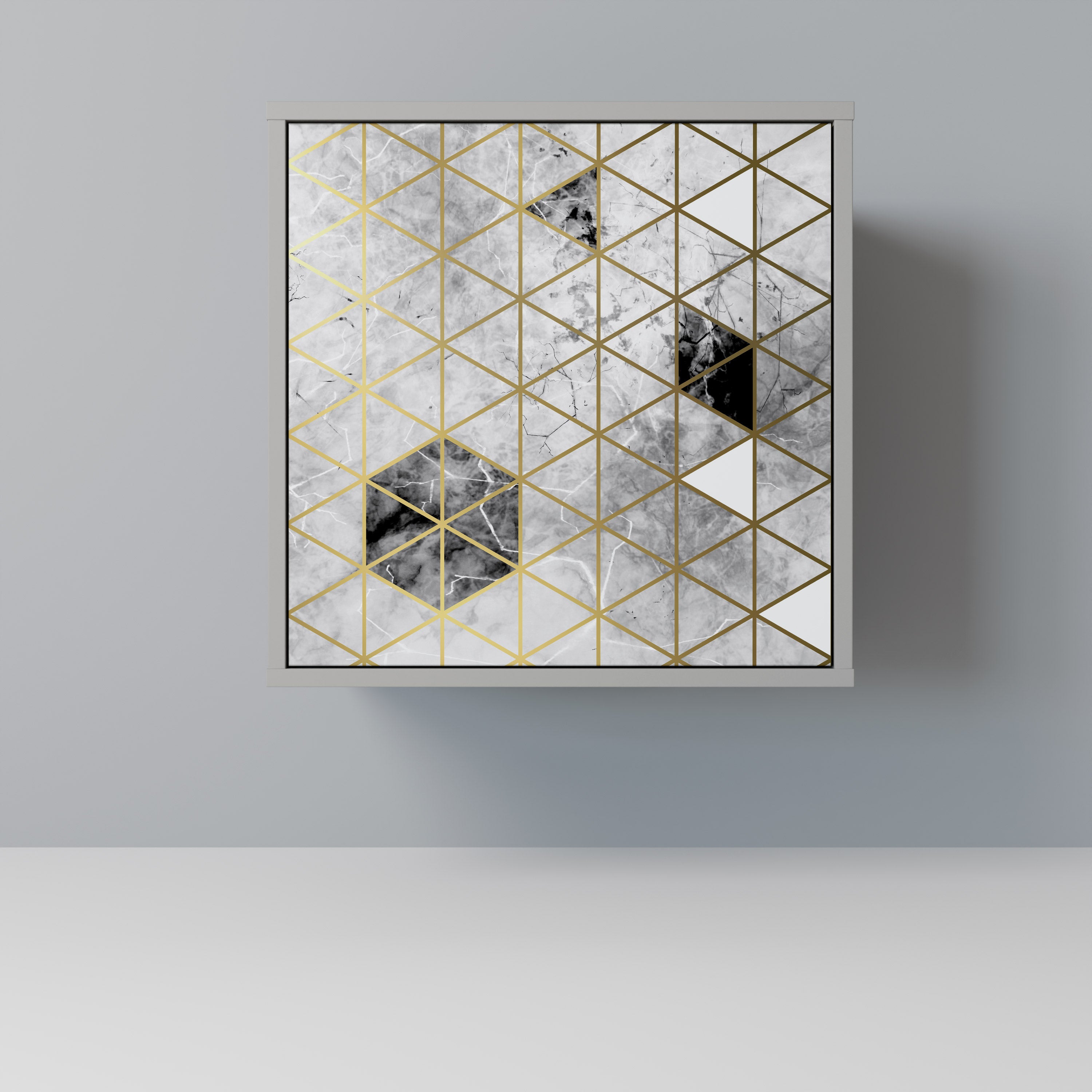 Aparador de 1 puerta ASHEN ARIA en acabado gris