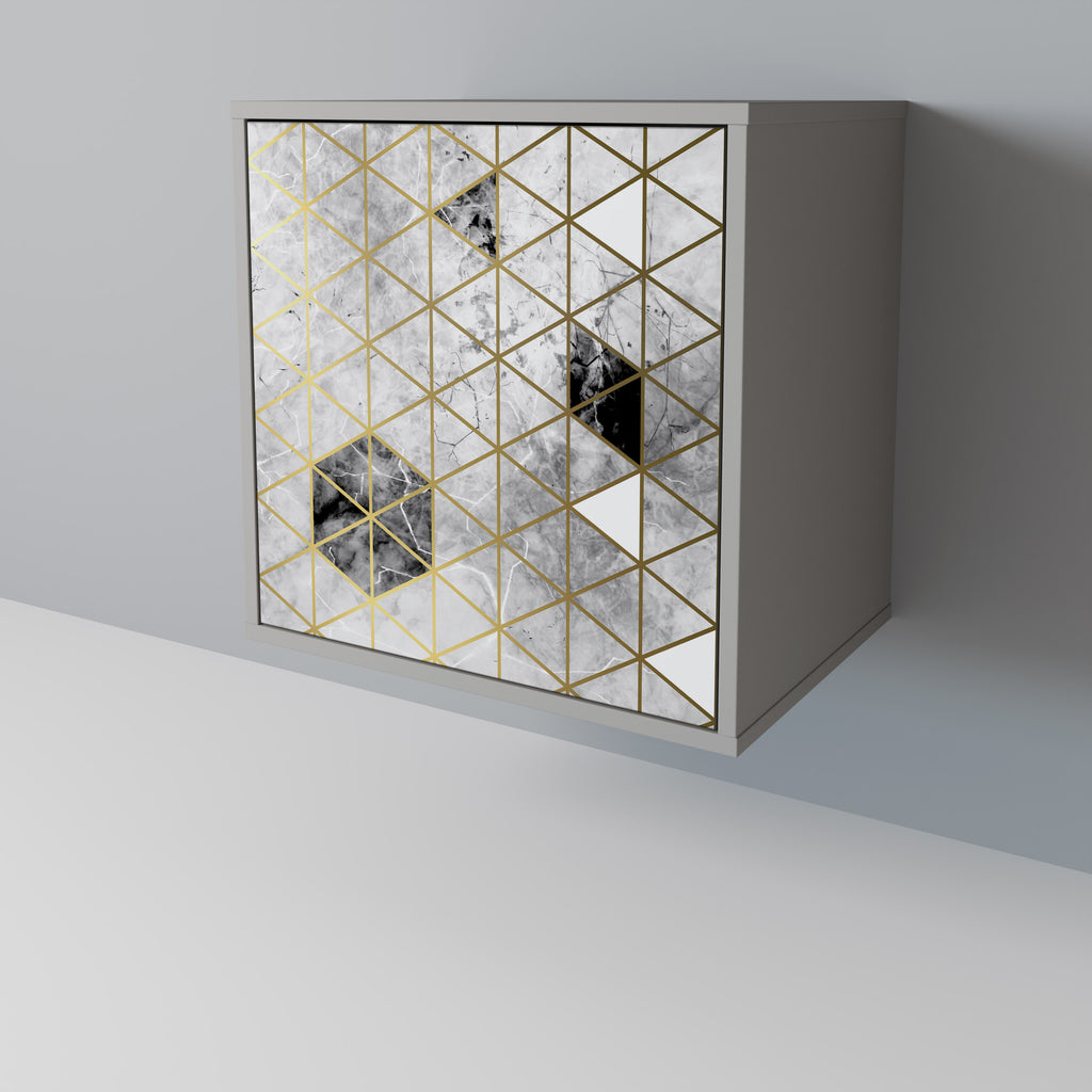 Aparador de 1 puerta ASHEN ARIA en acabado gris