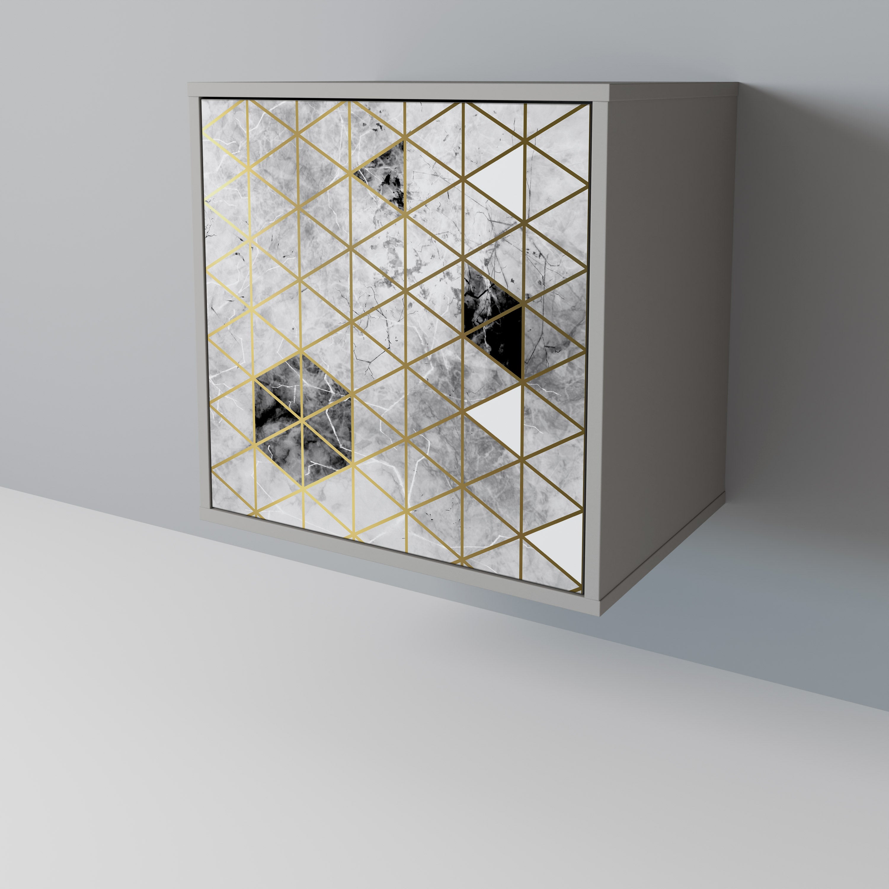 Aparador de 1 puerta ASHEN ARIA en acabado gris