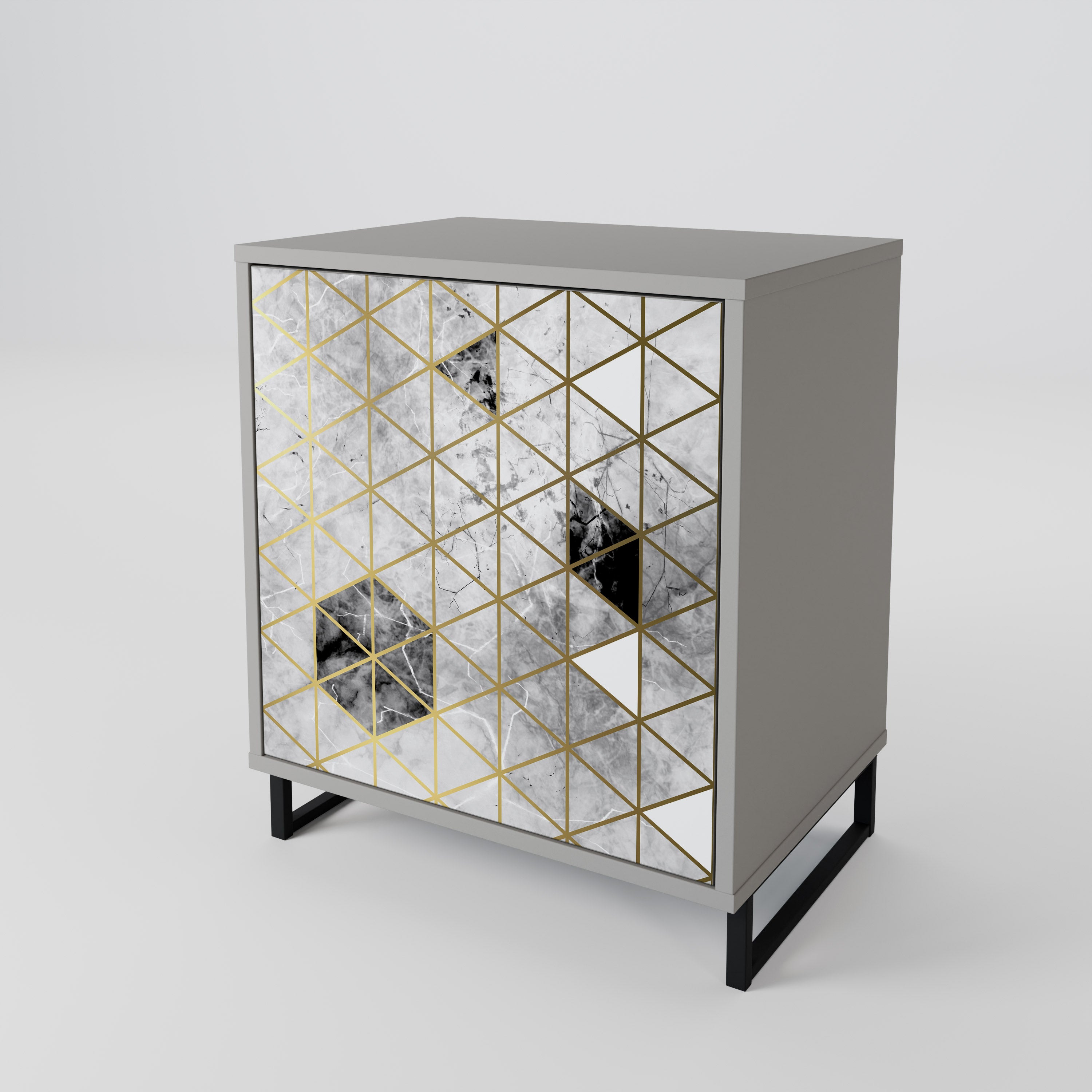 Aparador de 1 puerta ASHEN ARIA en acabado gris