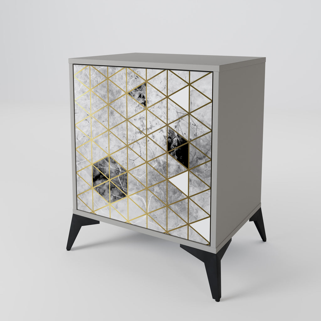 Aparador de 1 puerta ASHEN ARIA en acabado gris