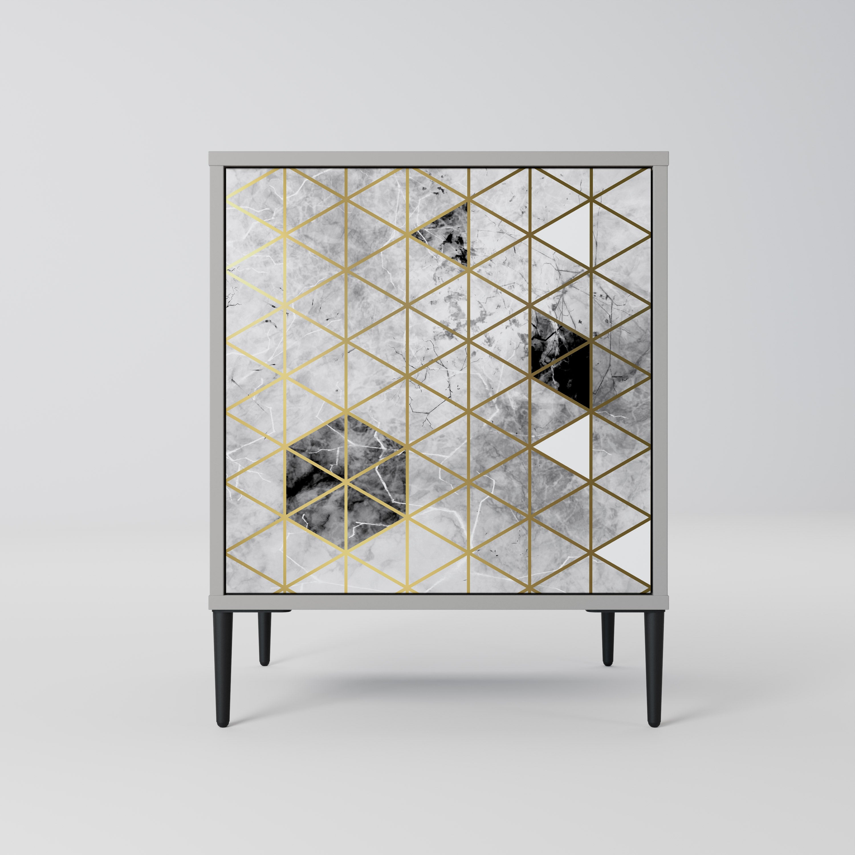 Aparador de 1 puerta ASHEN ARIA en acabado gris