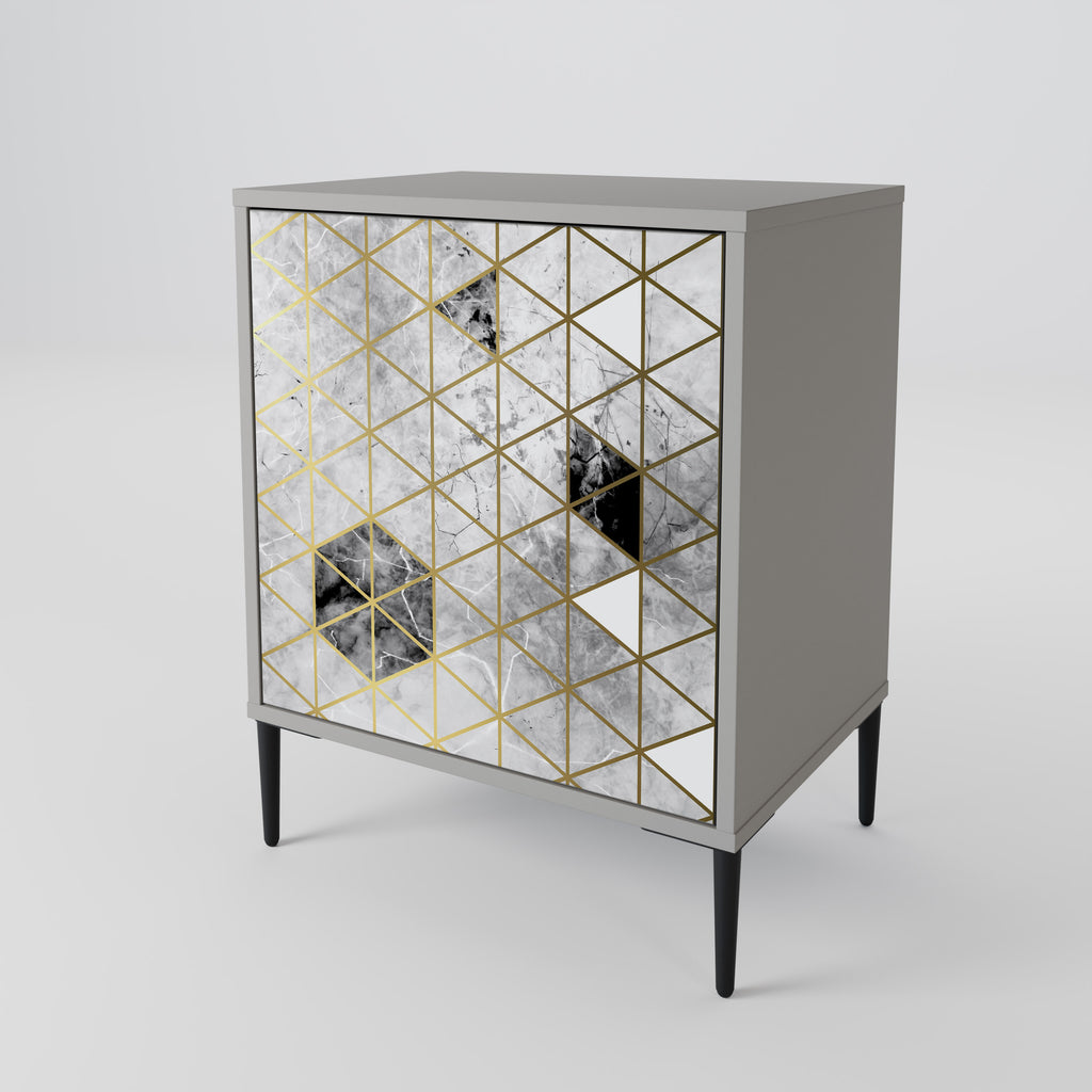 Aparador de 1 puerta ASHEN ARIA en acabado gris