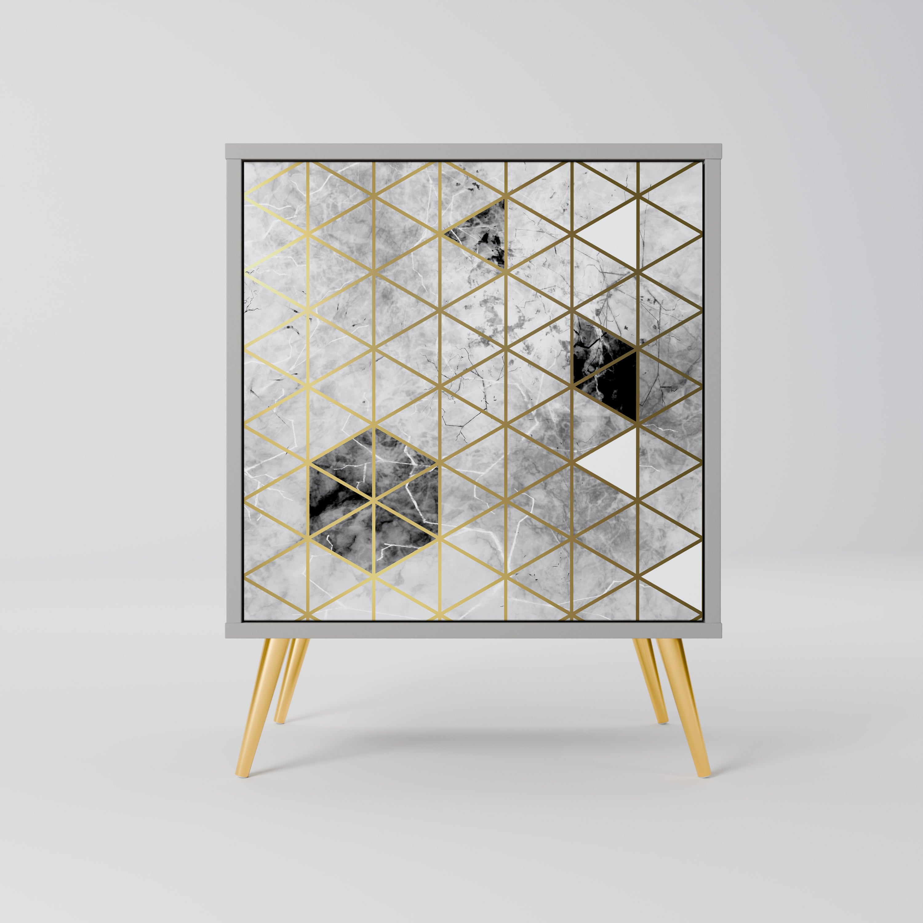 Aparador de 1 puerta ASHEN ARIA en acabado gris