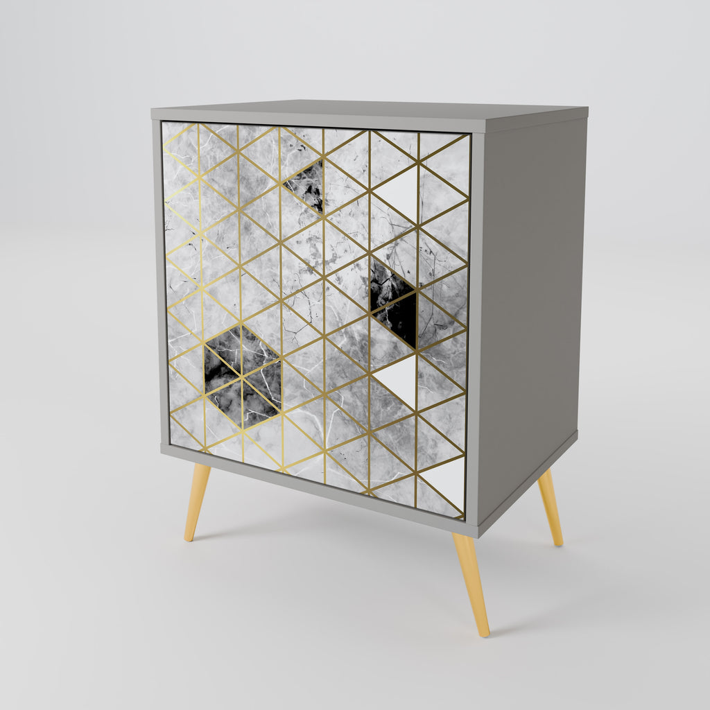 Aparador de 1 puerta ASHEN ARIA en acabado gris