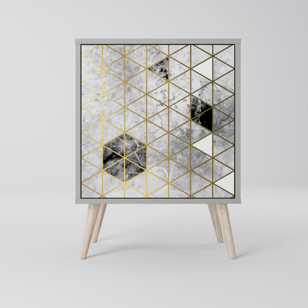 Aparador de 1 puerta ASHEN ARIA en acabado gris