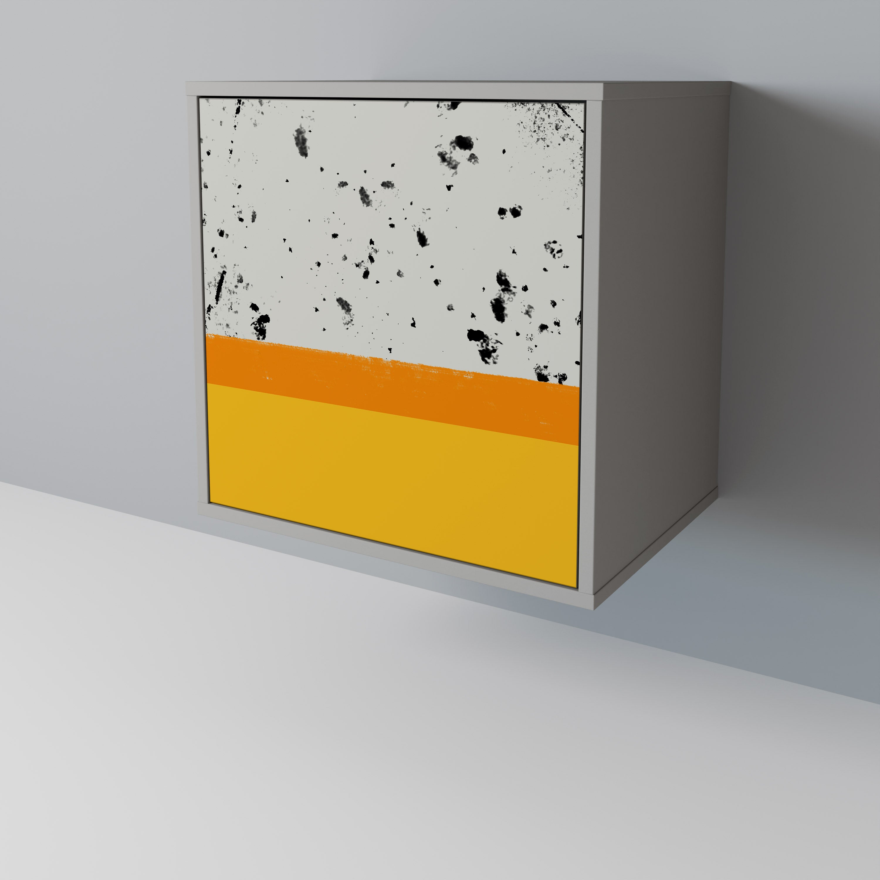 Aparador de 1 puerta DYED BY ORANGE en acabado gris