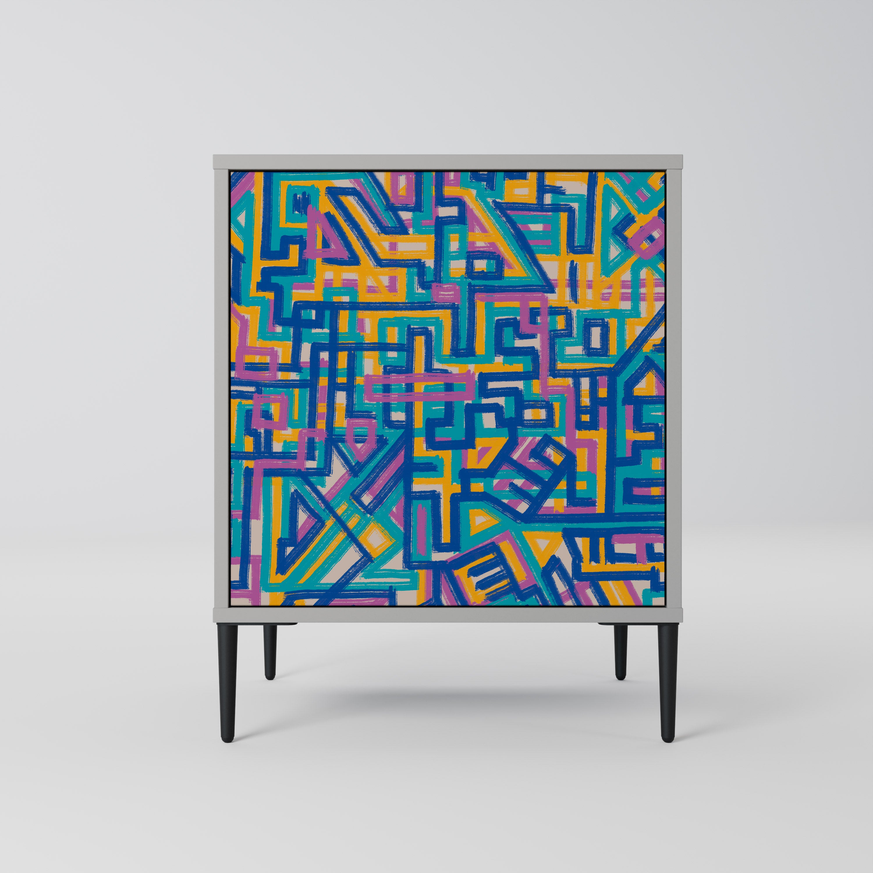 Aparador MEMORIES MAP de 1 puerta en acabado gris