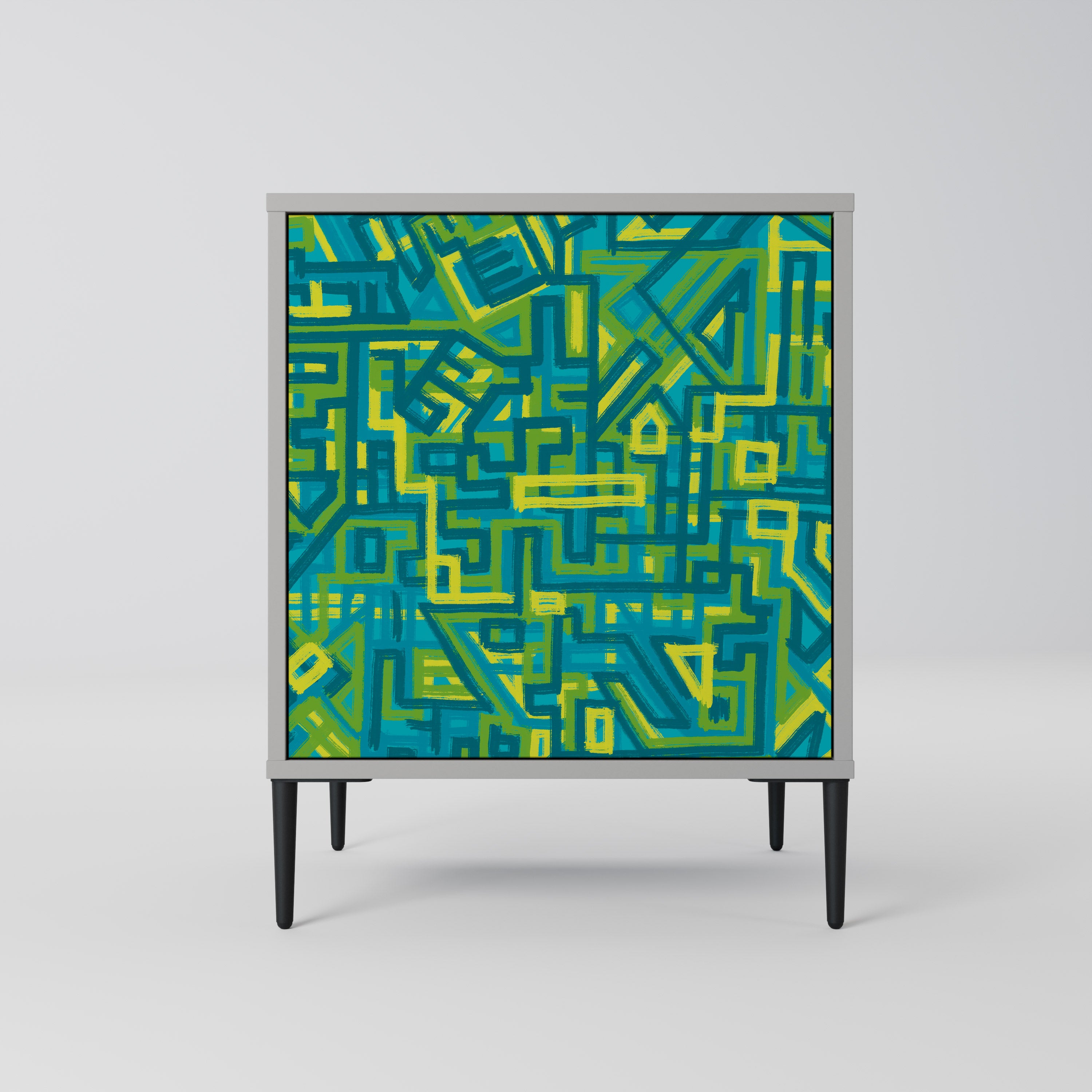 RECUERDOS NOSTÁLGICOS Aparador de 1 puerta en acabado gris