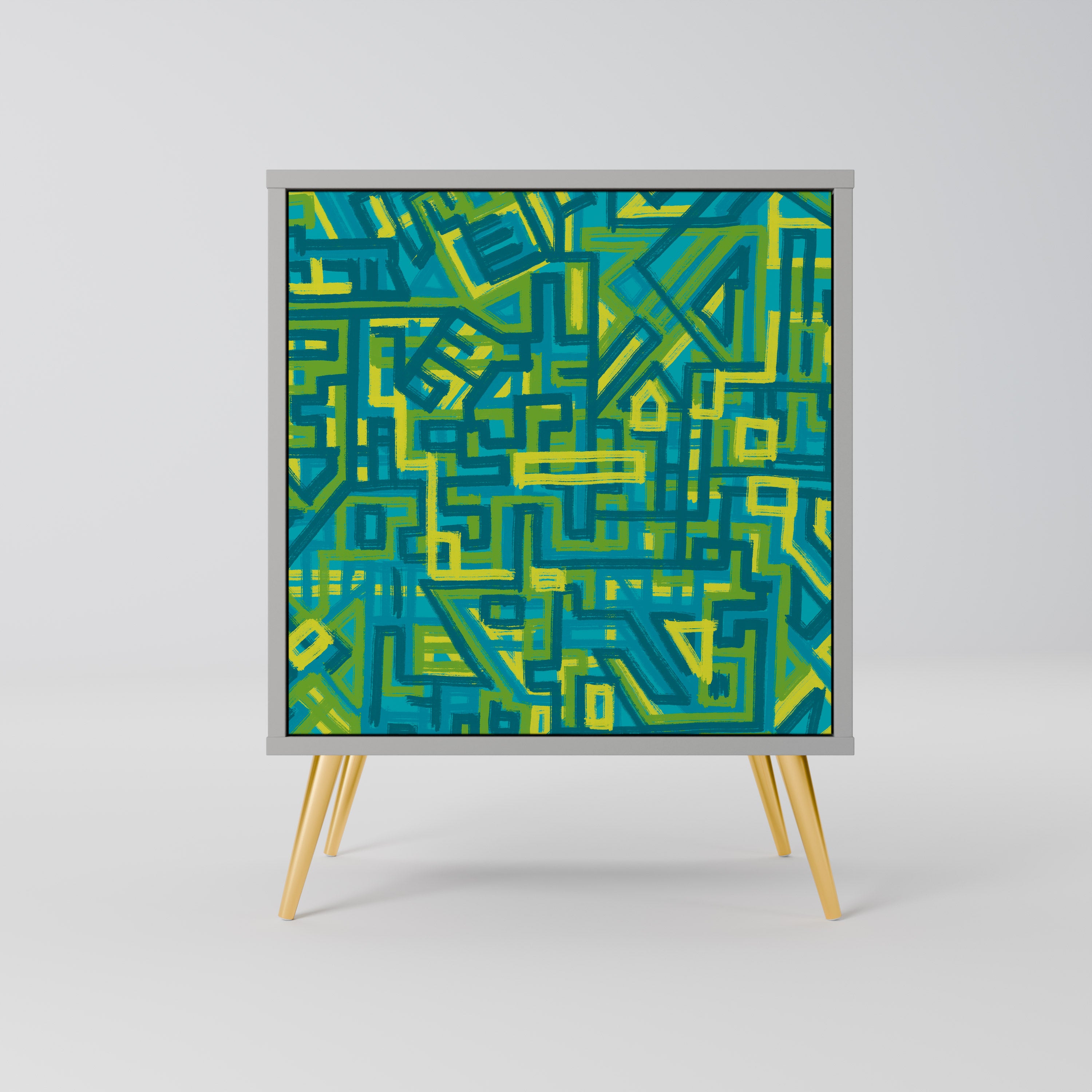 RECUERDOS NOSTÁLGICOS Aparador de 1 puerta en acabado gris