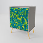 NOSTALGIC MEMORIES Aparador de 1 Puerta en Acabado Gris