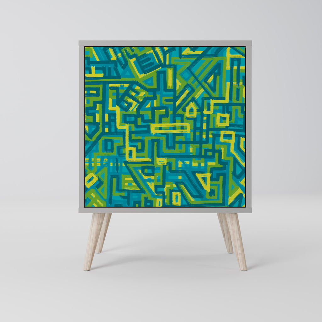 RECUERDOS NOSTÁLGICOS Aparador de 1 puerta en acabado gris