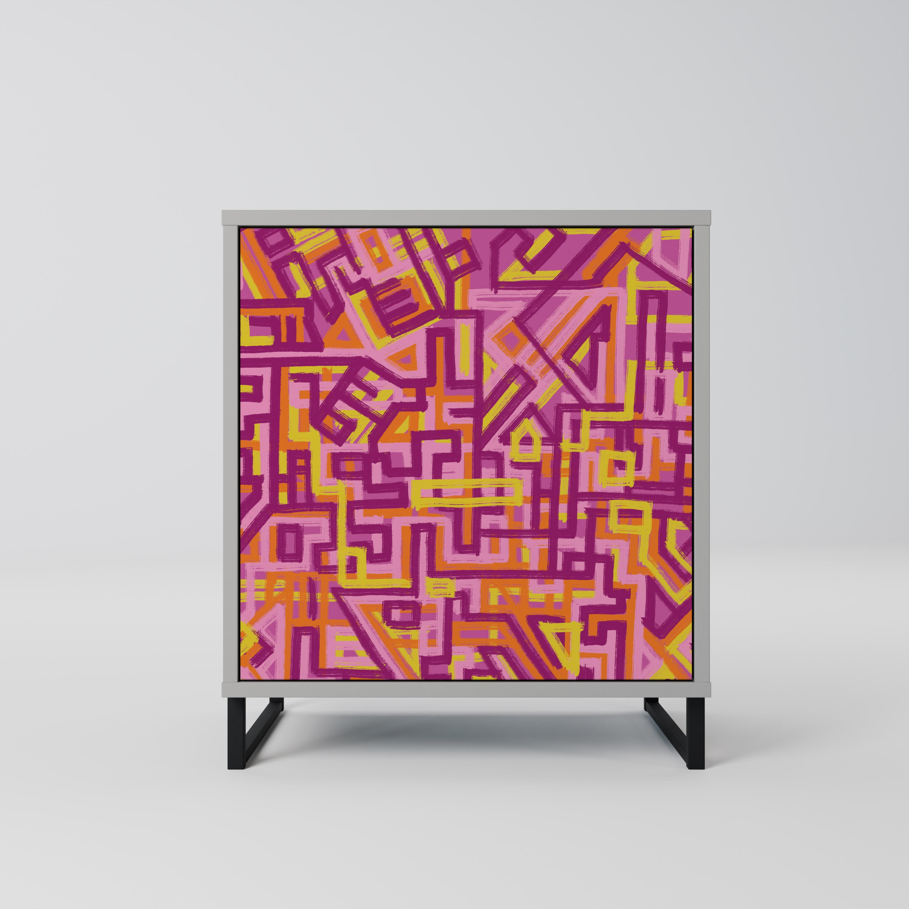 Aparador Lovely Memories de 1 puerta en acabado gris