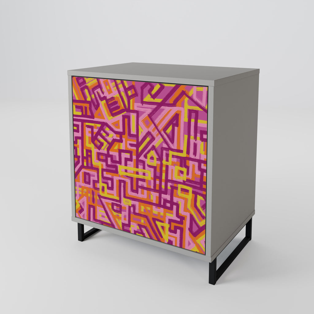 Aparador Lovely Memories de 1 puerta en acabado gris