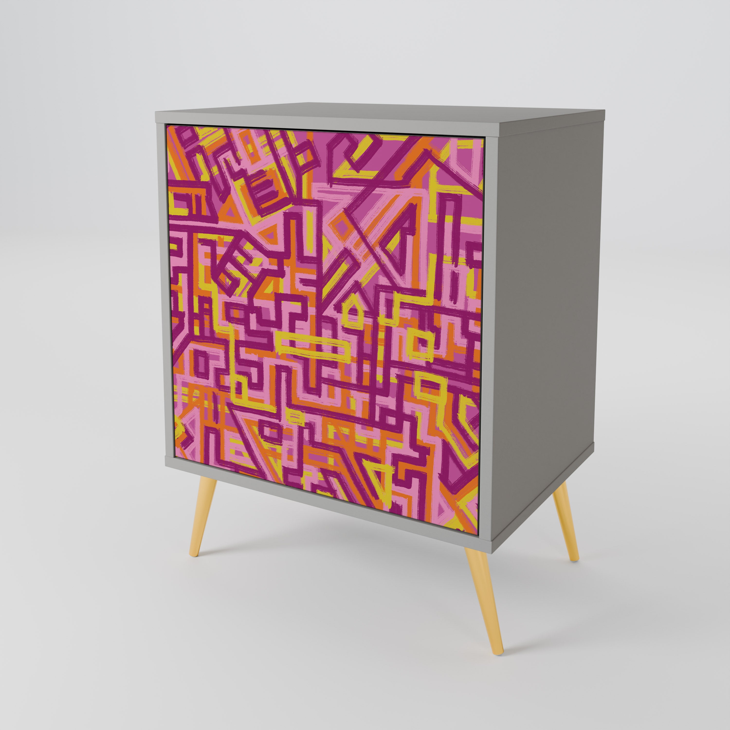 Aparador Lovely Memories de 1 puerta en acabado gris