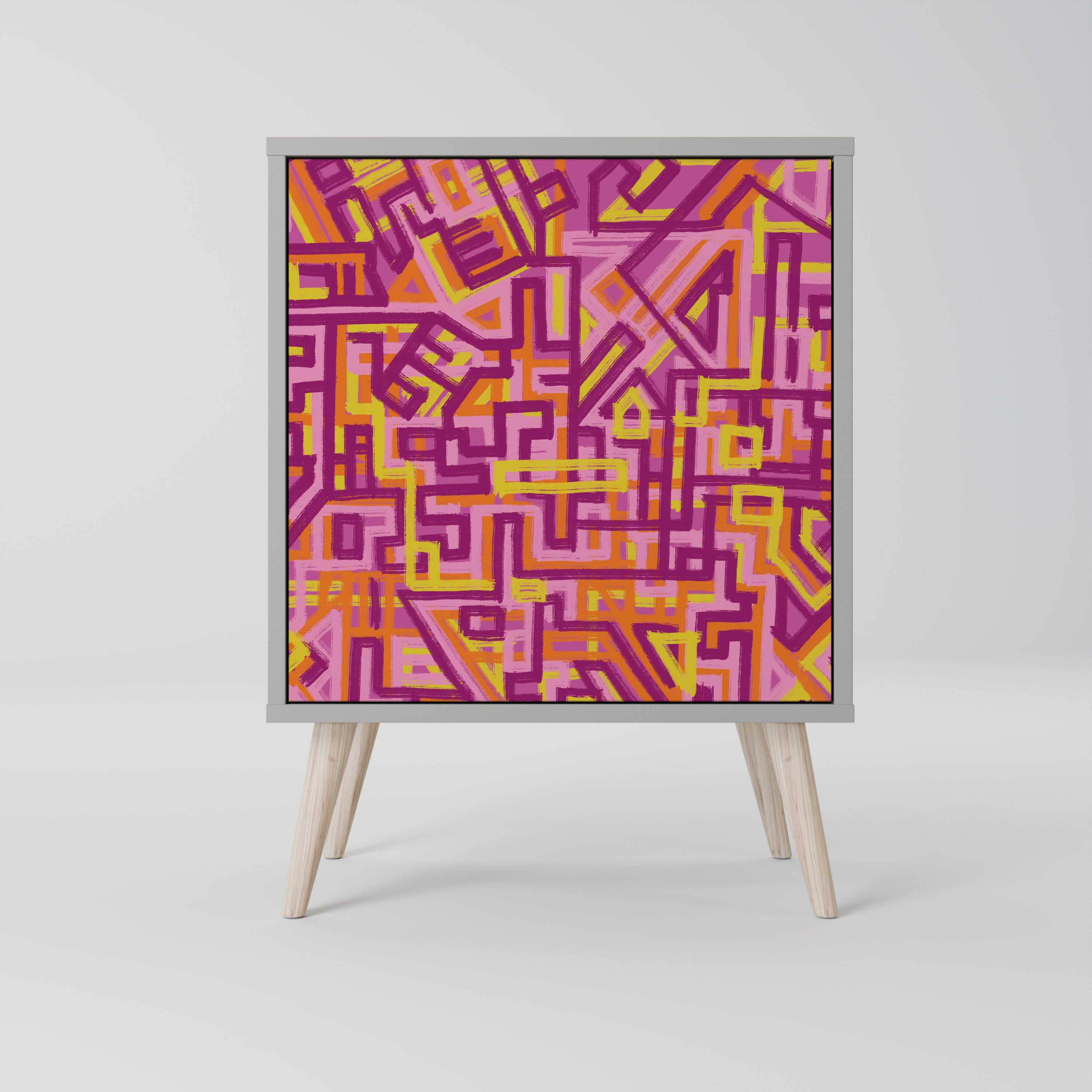 Aparador Lovely Memories de 1 puerta en acabado gris