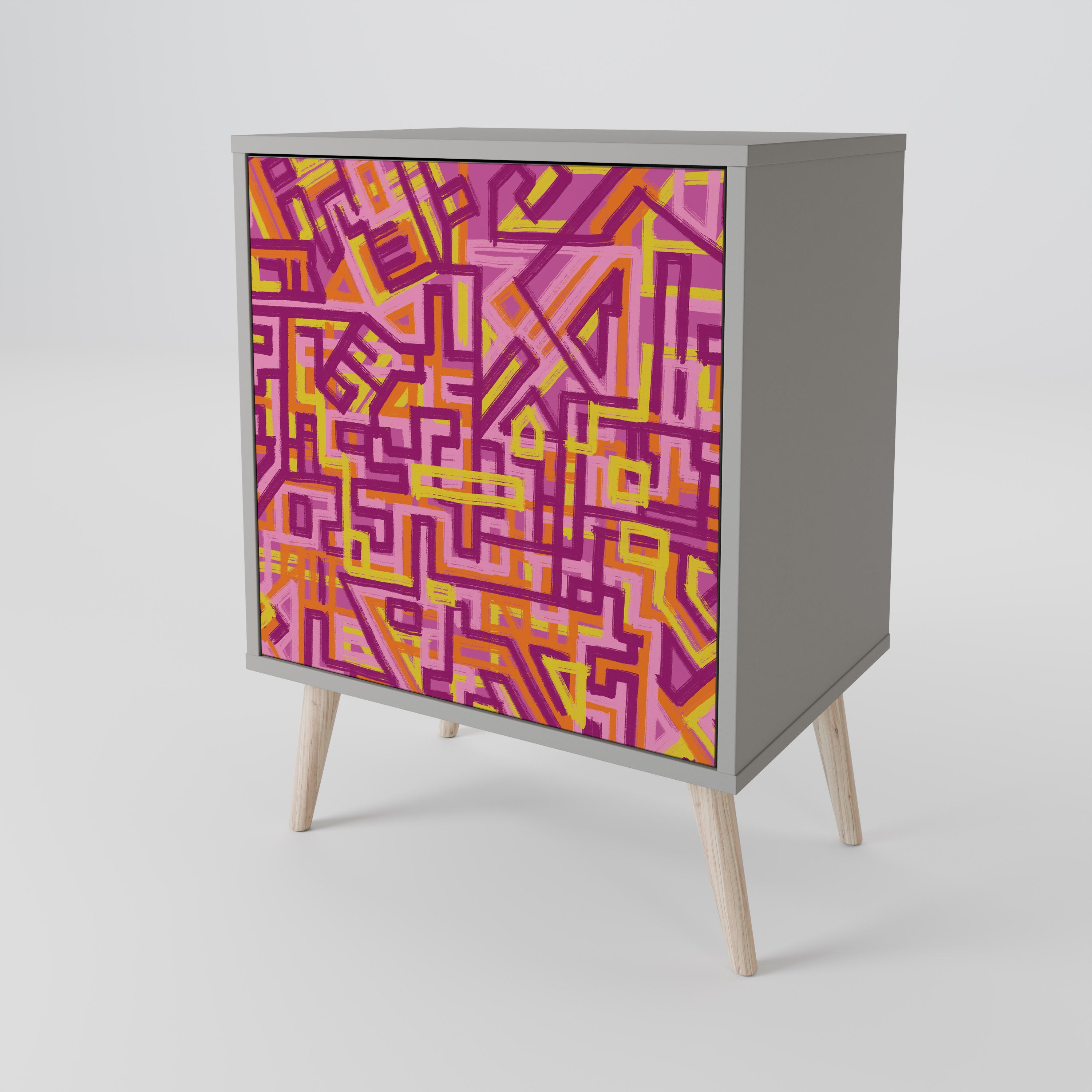 Aparador Lovely Memories de 1 puerta en acabado gris