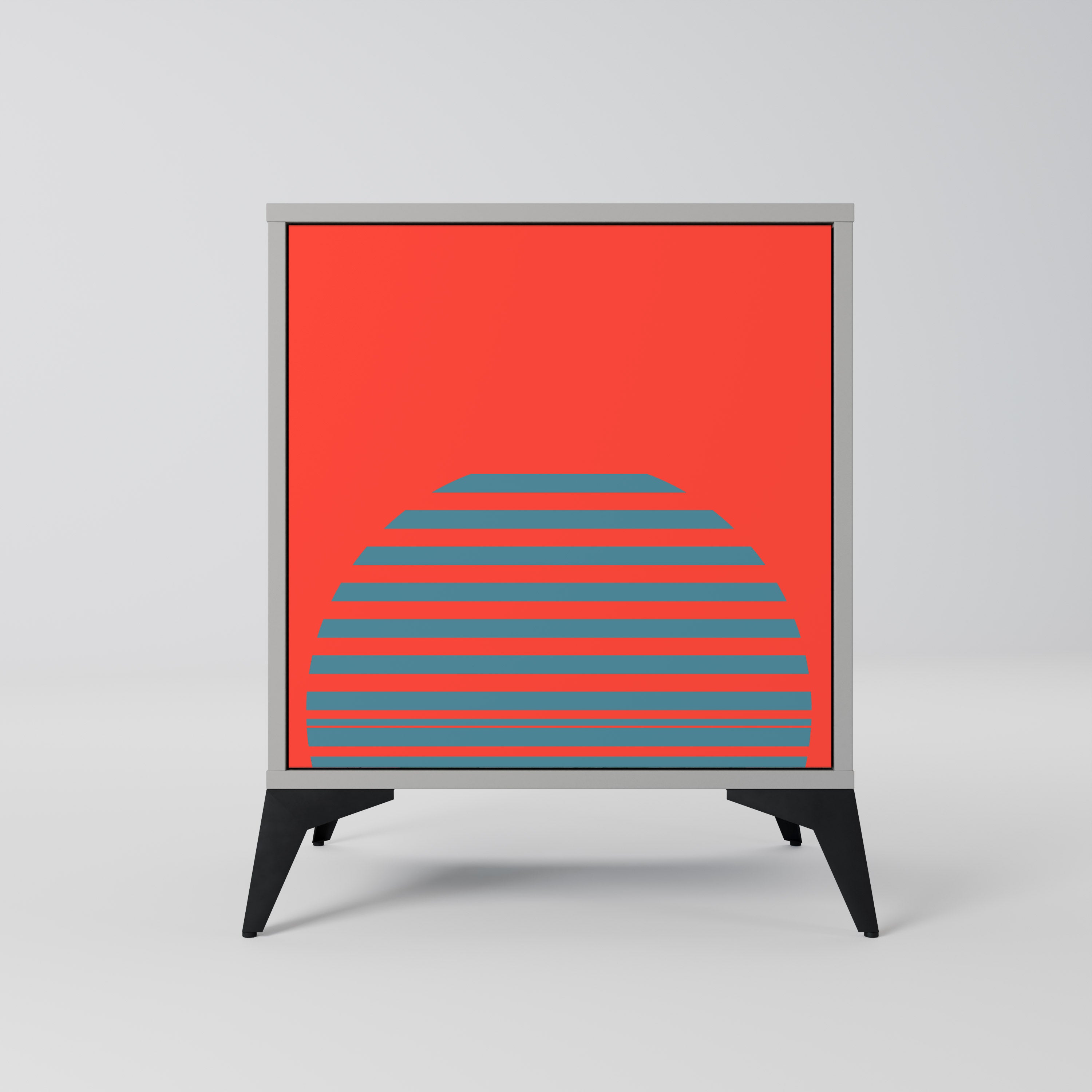 Aparador RISING GEOMETRY STARS de 1 puerta en acabado gris