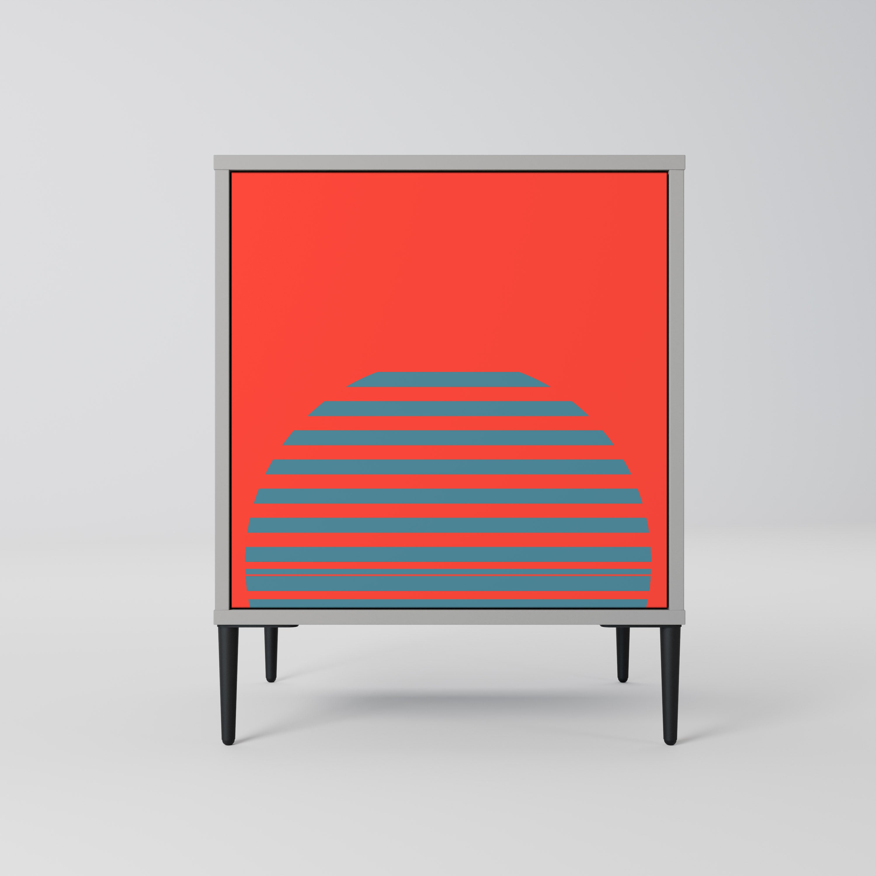 Aparador RISING GEOMETRY STARS de 1 puerta en acabado gris