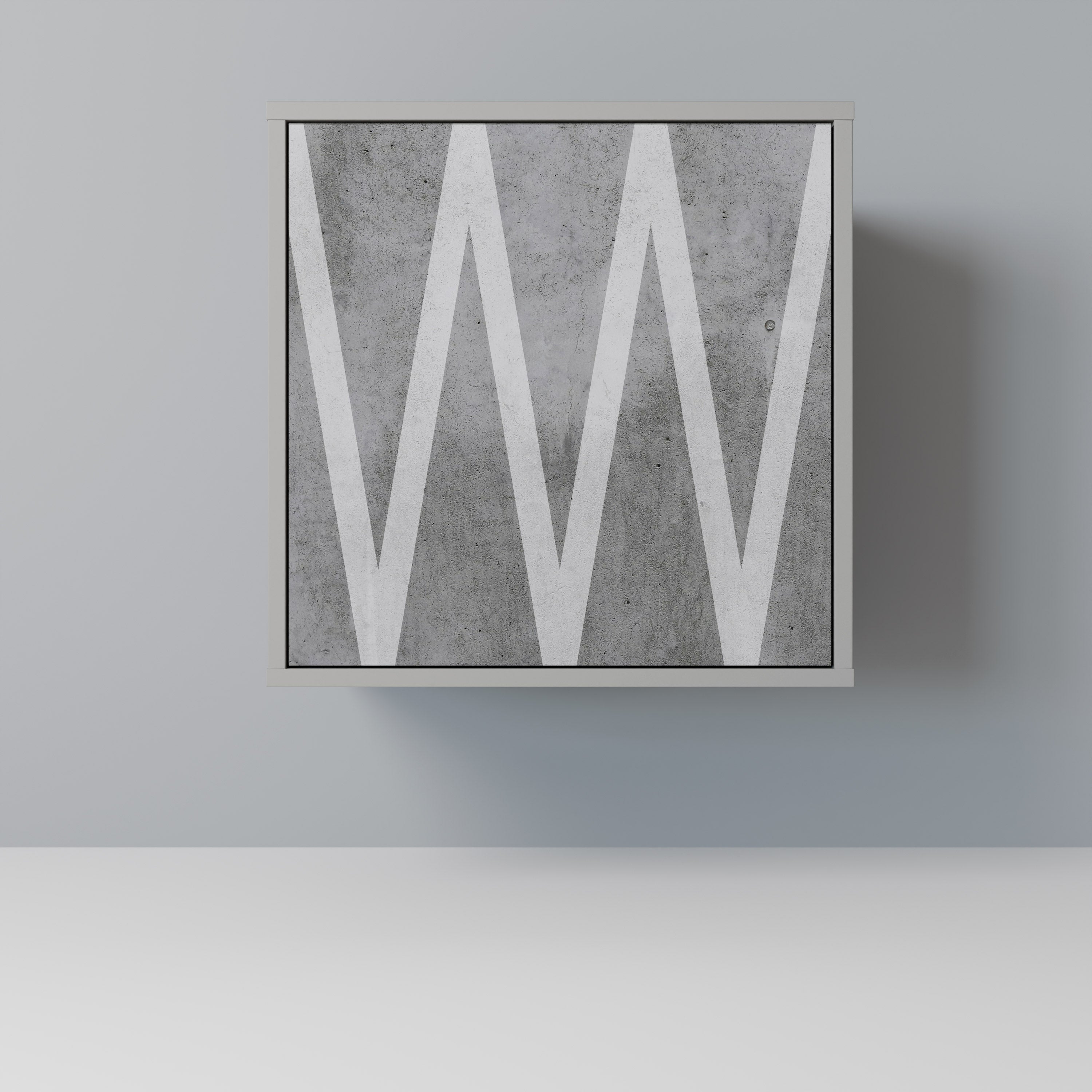 Aparador de una puerta SOLID ZIG ZAG en acabado gris