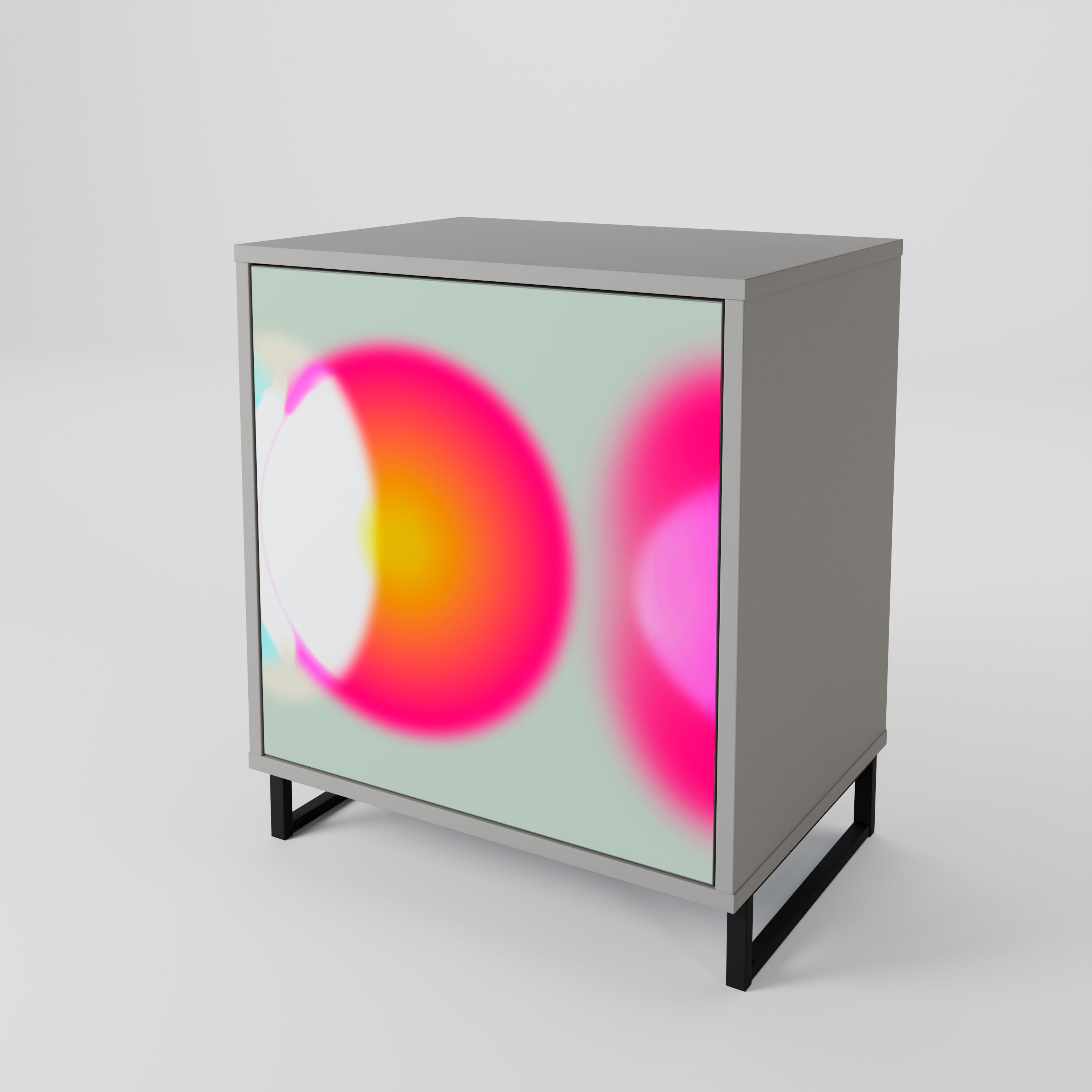 Aparador de 1 puerta SYMPHONY OF COLORS en acabado gris