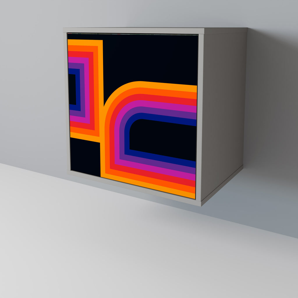 BLINDED BY THE LIGHTS 1-Door Sideboard in Grey Finish