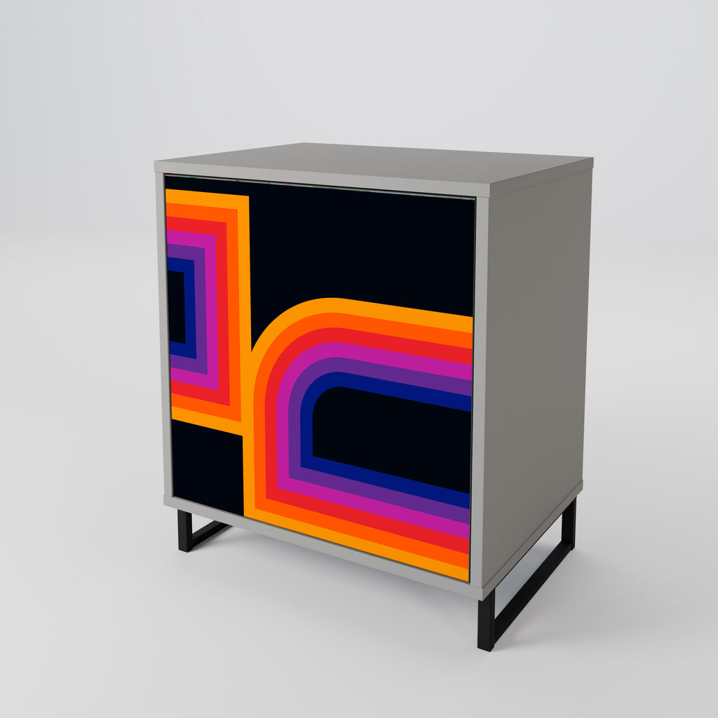 BLINDED BY THE LIGHTS 1-Door Sideboard in Grey Finish