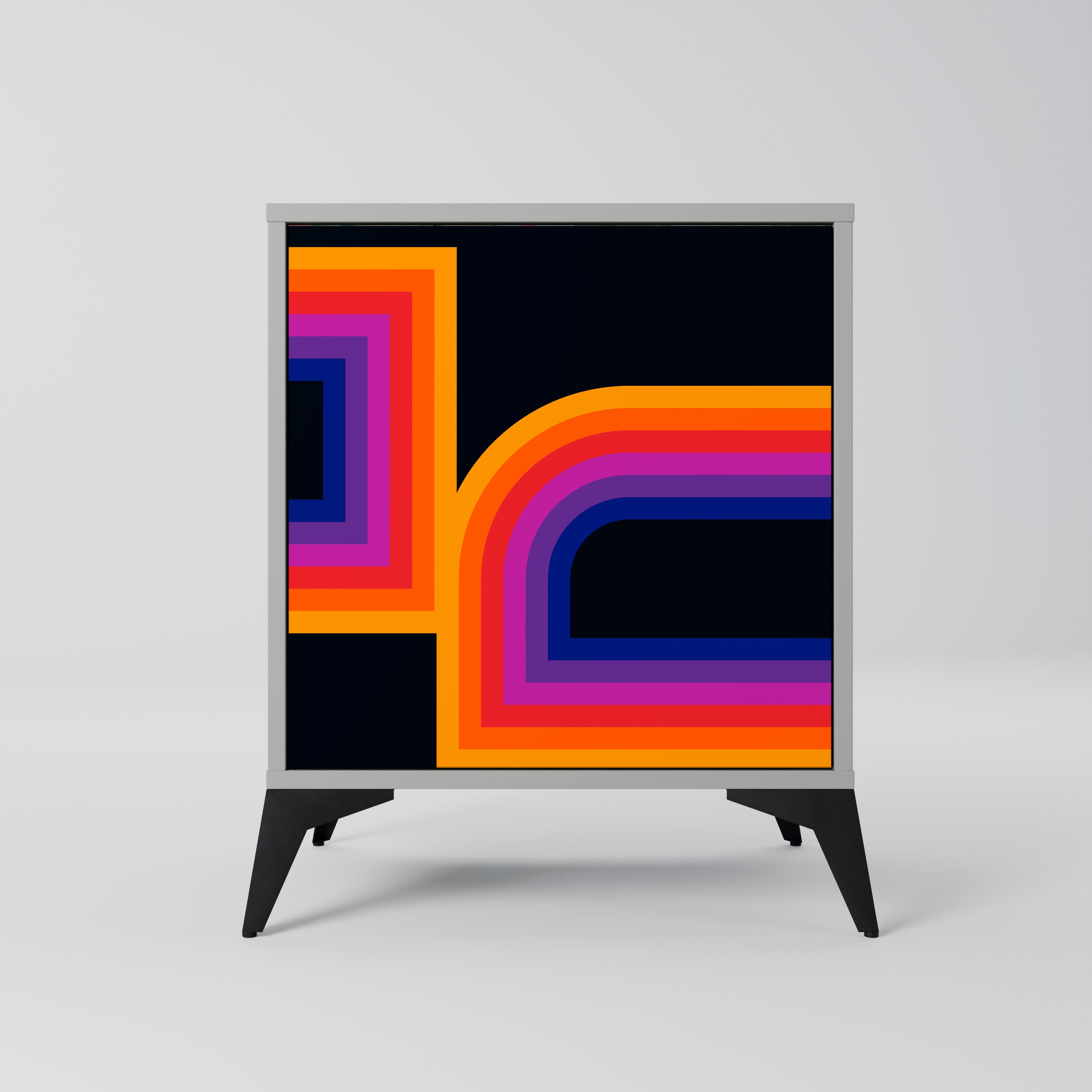 BLINDED BY THE LIGHTS 1-Door Sideboard in Grey Finish