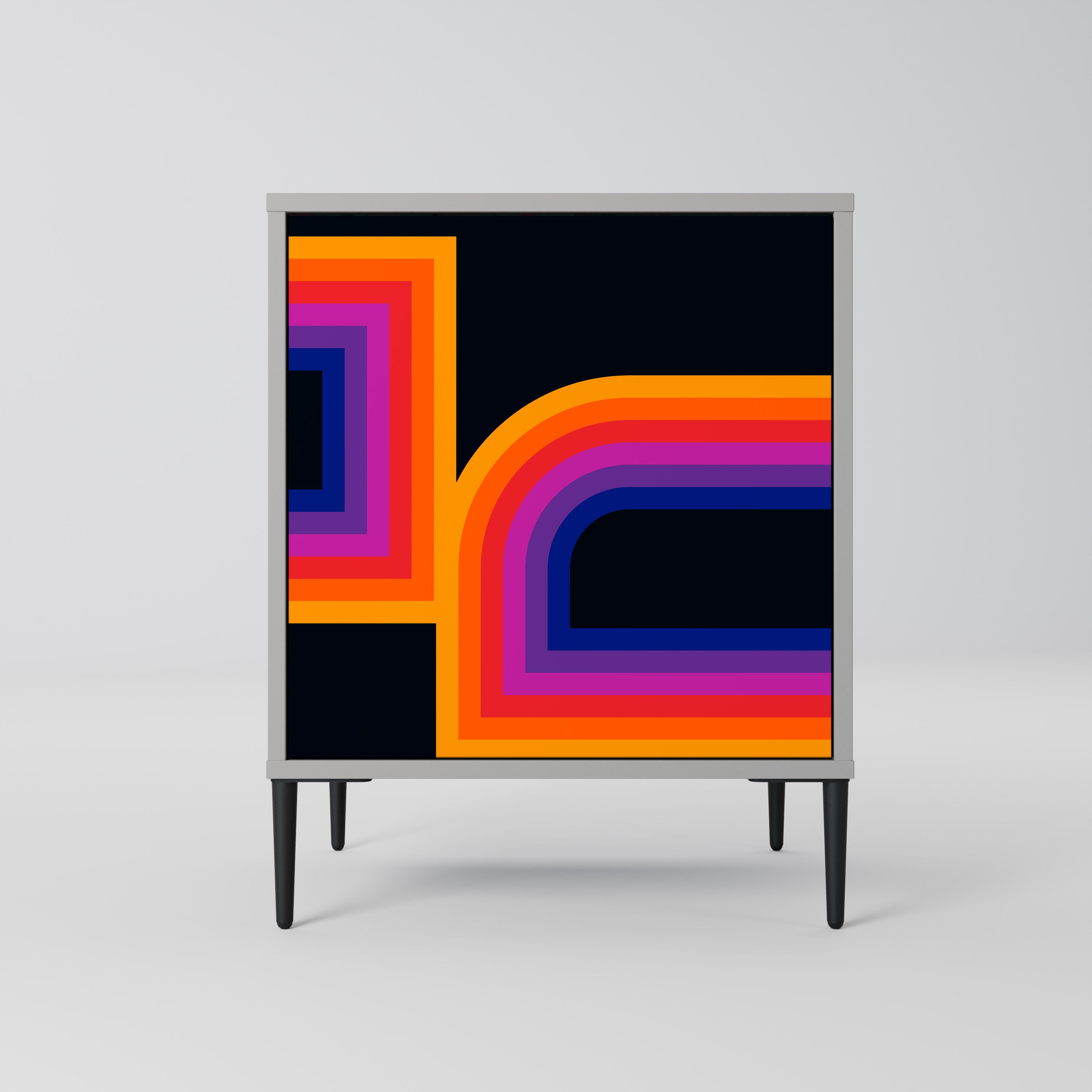 BLINDED BY THE LIGHTS 1-Door Sideboard in Grey Finish