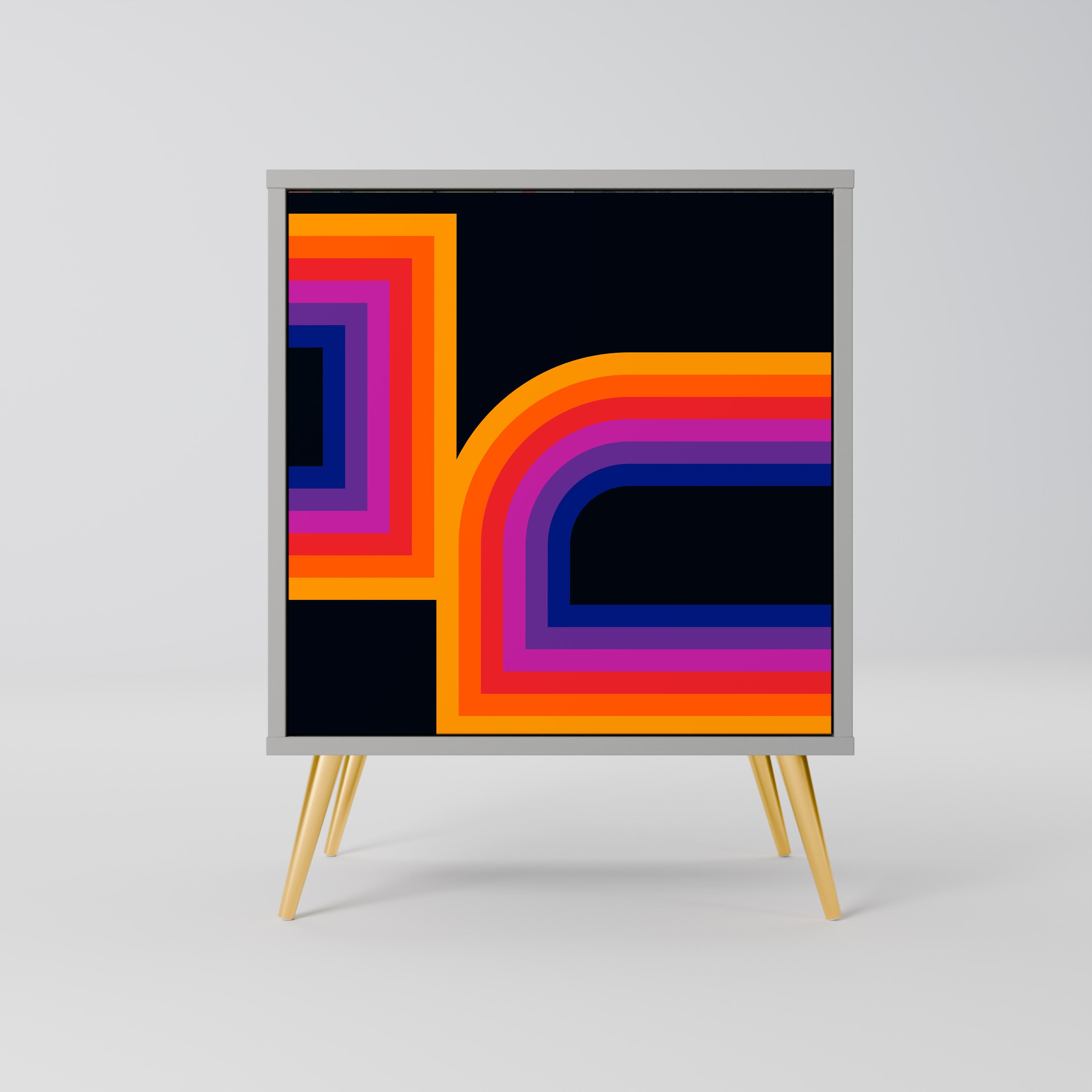 BLINDED BY THE LIGHTS 1-Door Sideboard in Grey Finish