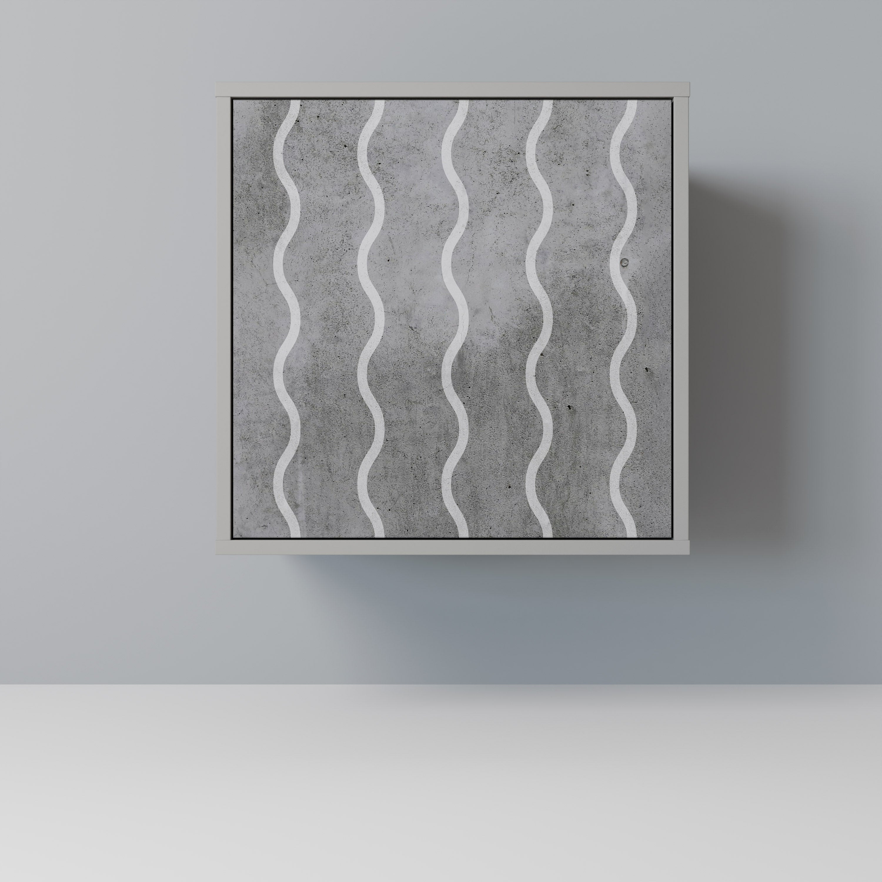 Aparador de 1 puerta WAVES OF CONCRETE en acabado gris
