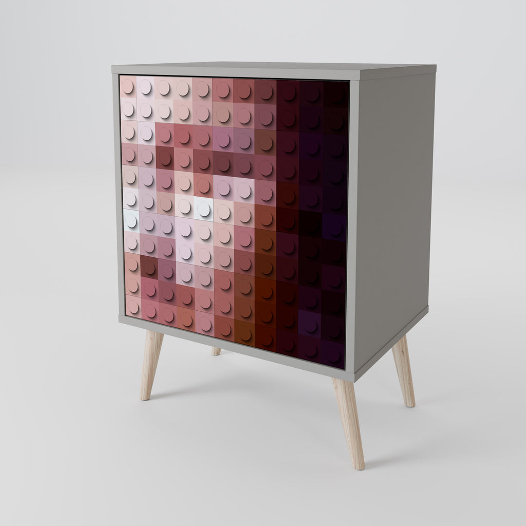 Aparador de una puerta CONSTRUCTIVE ART en acabado gris