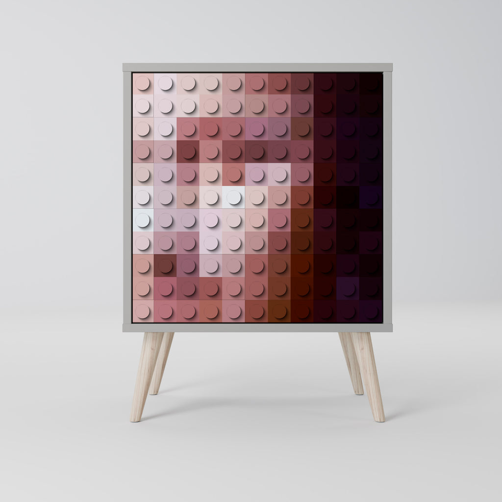 Aparador de una puerta CONSTRUCTIVE ART en acabado gris