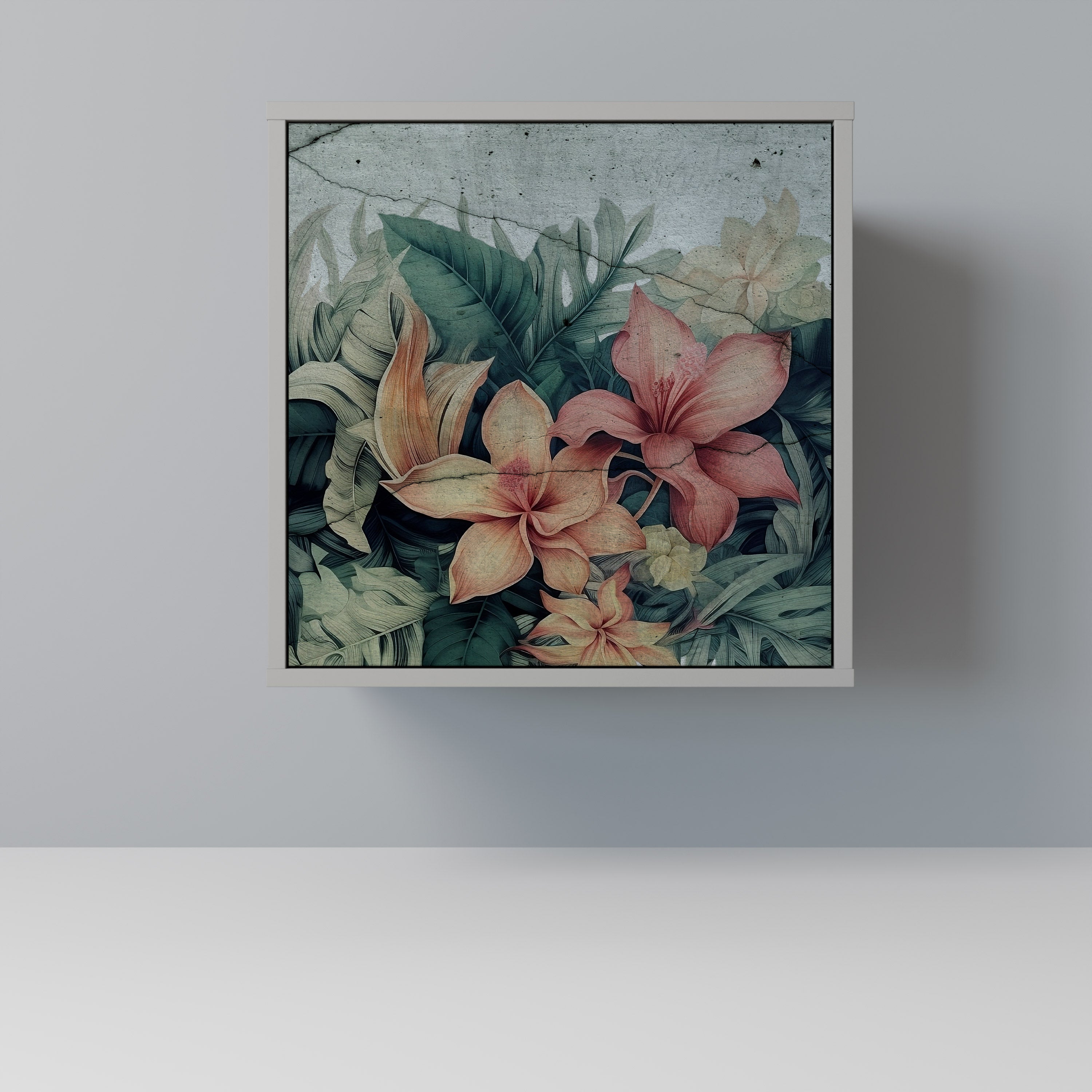 Aparador HEAVENLY BLOOM de 1 puerta en acabado gris