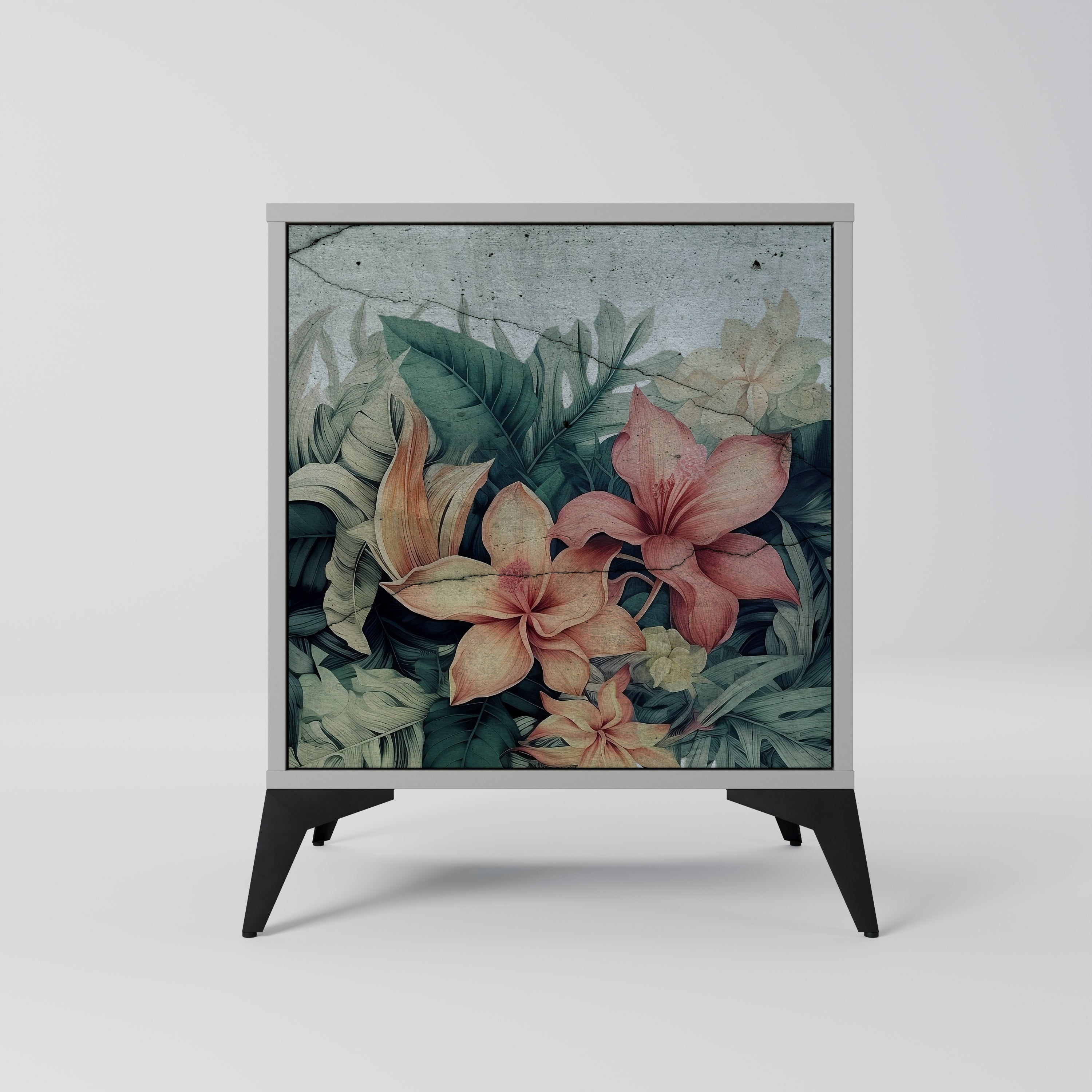 Aparador HEAVENLY BLOOM de 1 puerta en acabado gris