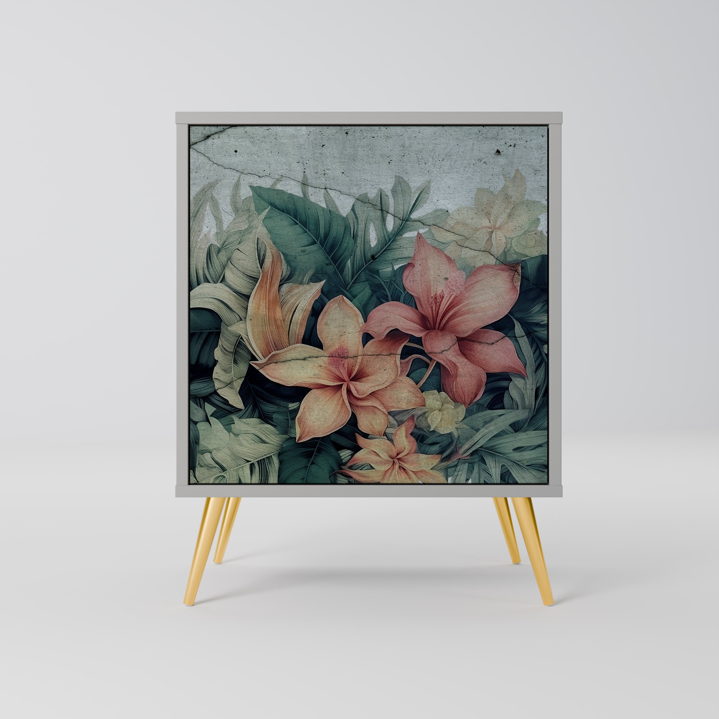 Aparador HEAVENLY BLOOM de 1 puerta en acabado gris