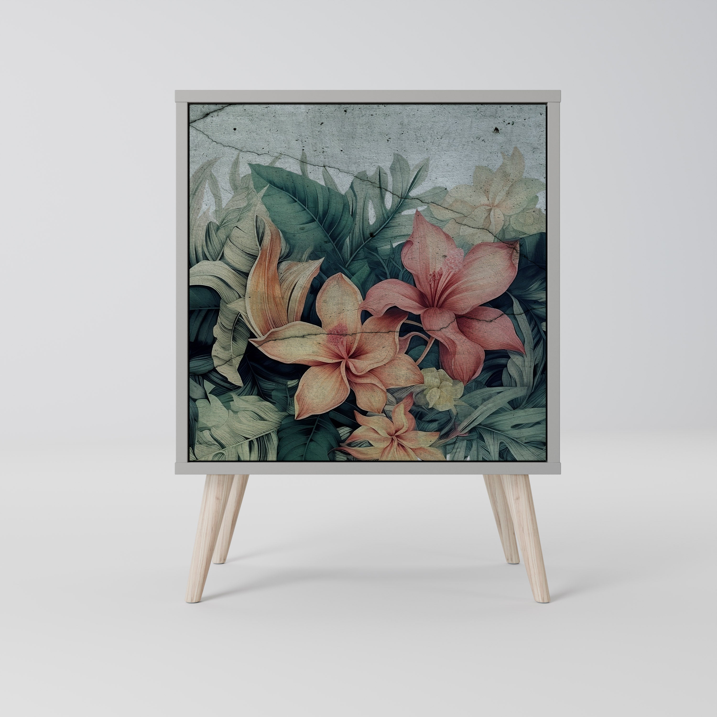 Aparador HEAVENLY BLOOM de 1 puerta en acabado gris