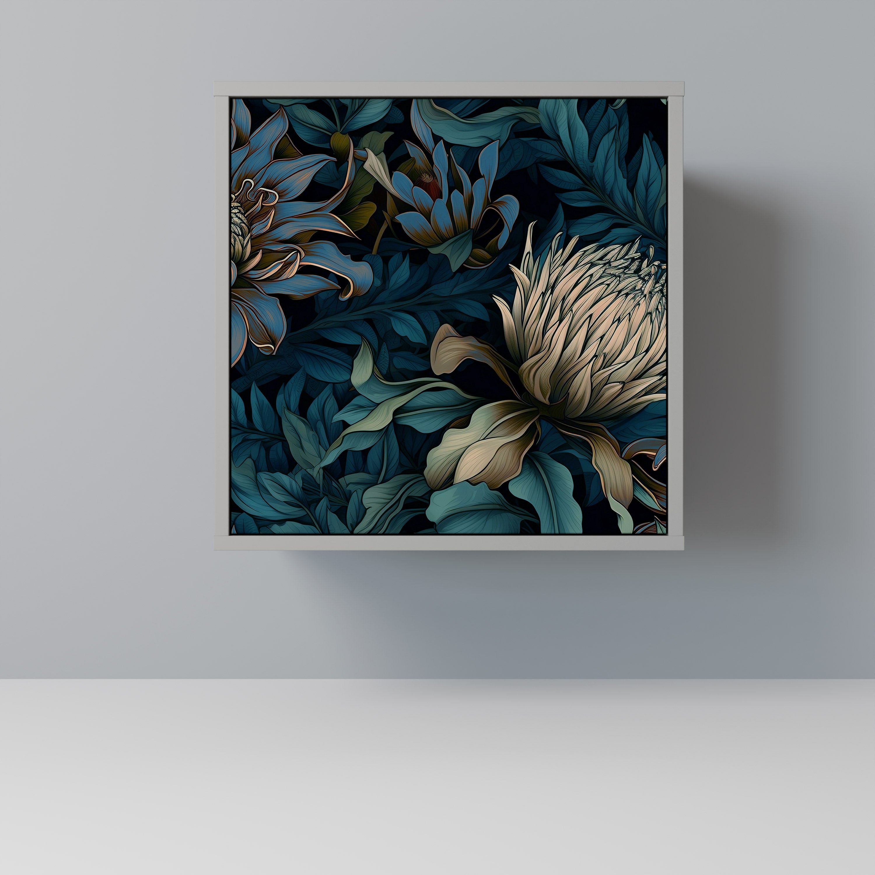 Aparador TWILIGHT BLOOM de 1 puerta en acabado gris