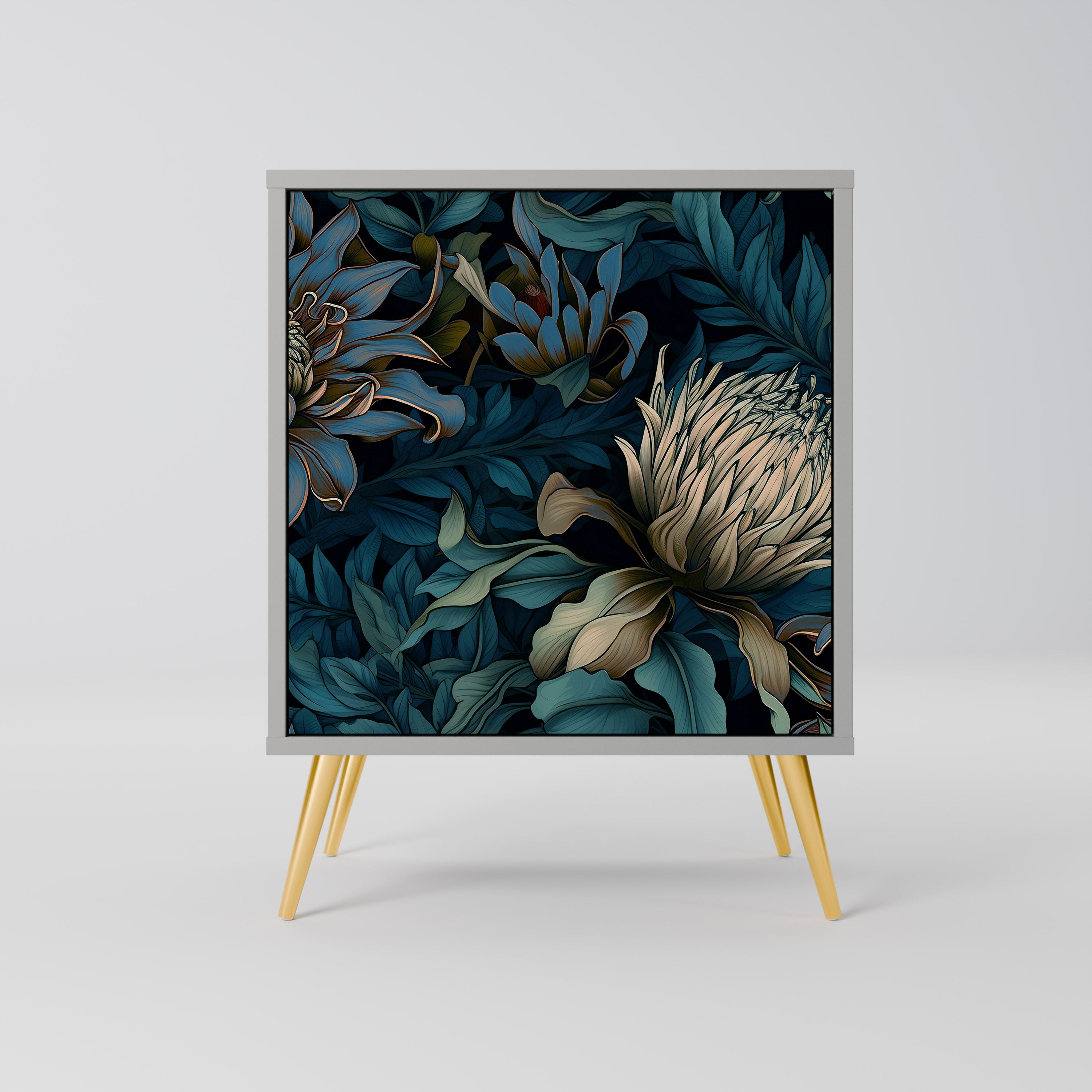 Aparador TWILIGHT BLOOM de 1 puerta en acabado gris